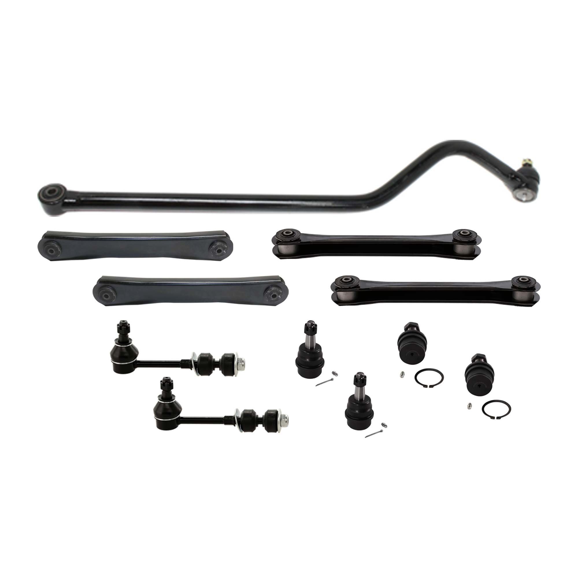 AM RAM 1500 RAM 2500-95-99 FRONT TRACK BAR 11 pc kit with Ball Joint Control Arm Sway Bar Link SKU KIT 060324 C95 OEM 1387900-2724229-4401127-520