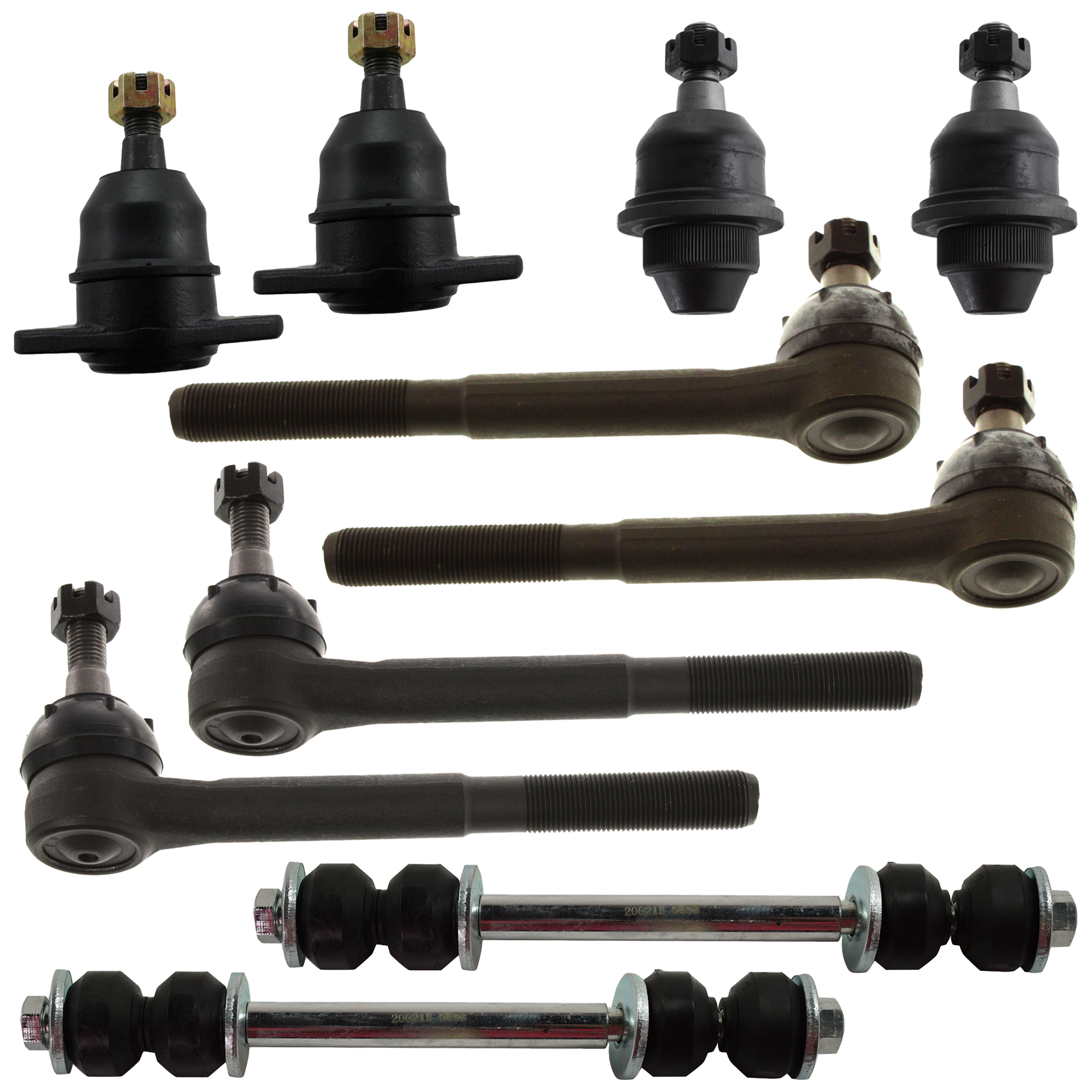 AM K2500 TAHOE 95-00 FRONT BALL JOINT RH AND LH Upper and Lower 10 pc kit with Sway Bar Link and Tie Rod End SKU KIT 060424 C102 OEM 104221-286020-2601474-50512