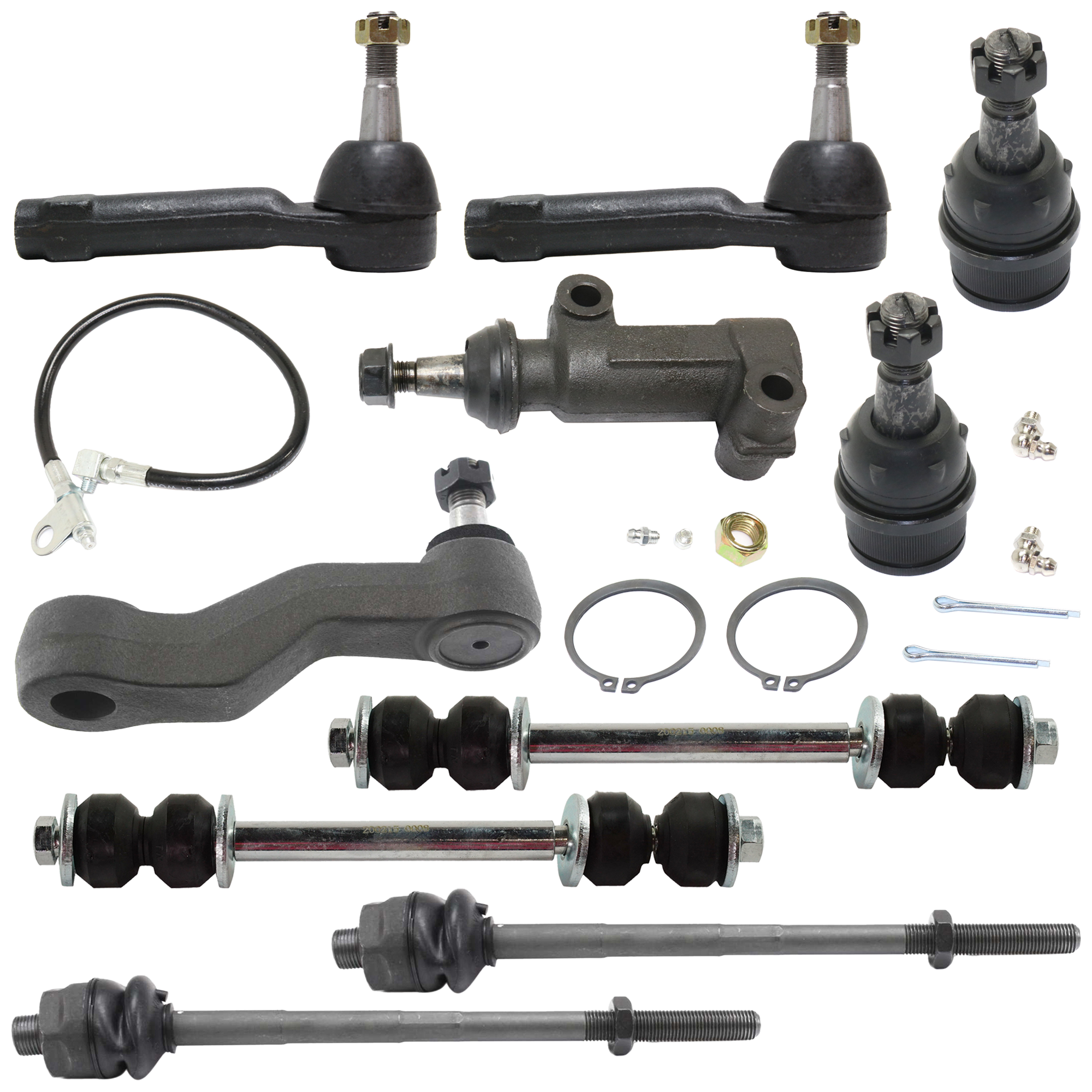 AM SILVERADO 1500 SIERRA 1500-99-06 FRONT IDLER ARM BRACKET 10 pc kit with Ball Joint Idler Arm Sway Bar Link and Tie Rod End SKU KIT 060424 C110 OEM 190177-2683717-4501123-1247