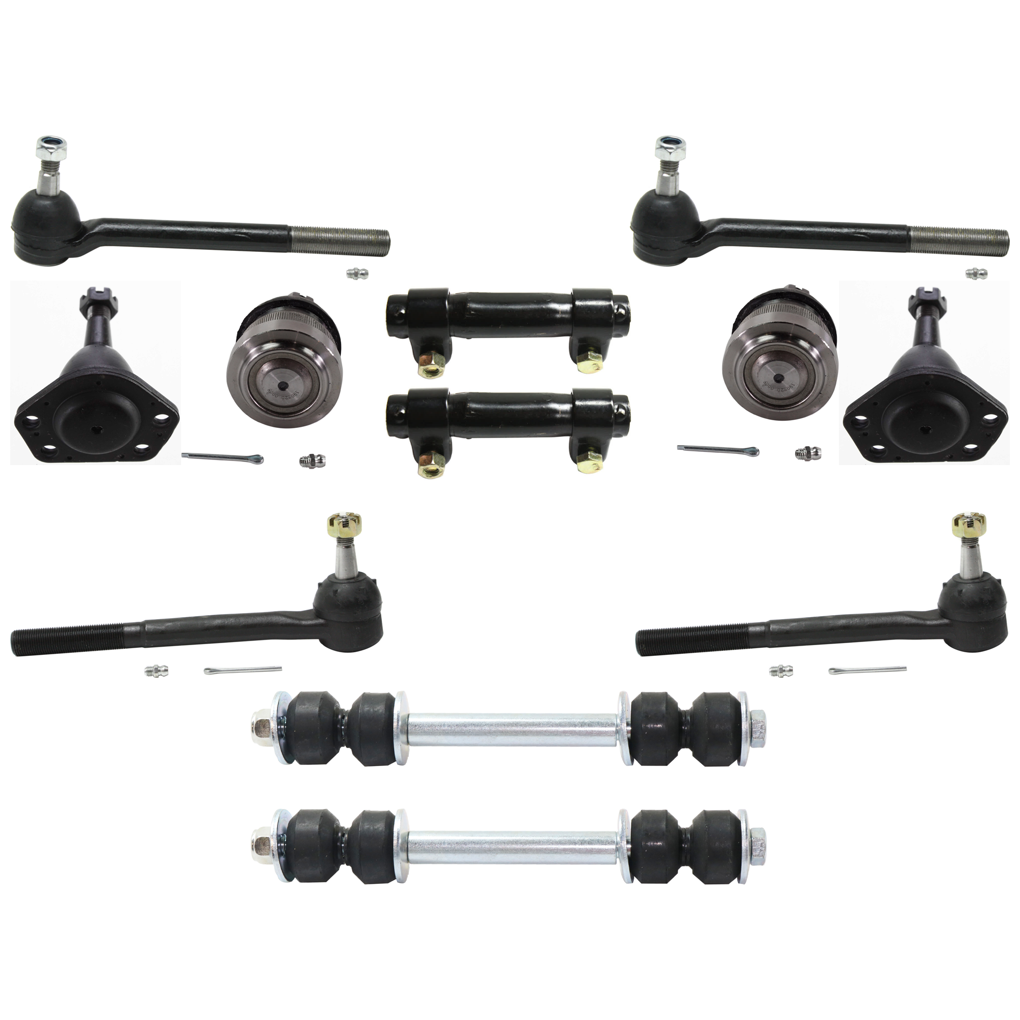 AM BLAZER 96-05 S10-96-03 FRONT BALL JOINT RH AND LH Upper and Lower 12 pc kit with Sway Bar Link Tie Rod Adjusting Sleeve and Tie Rod End SKU KIT 060424 C117 OEM 10268-282008-286021-305135-335