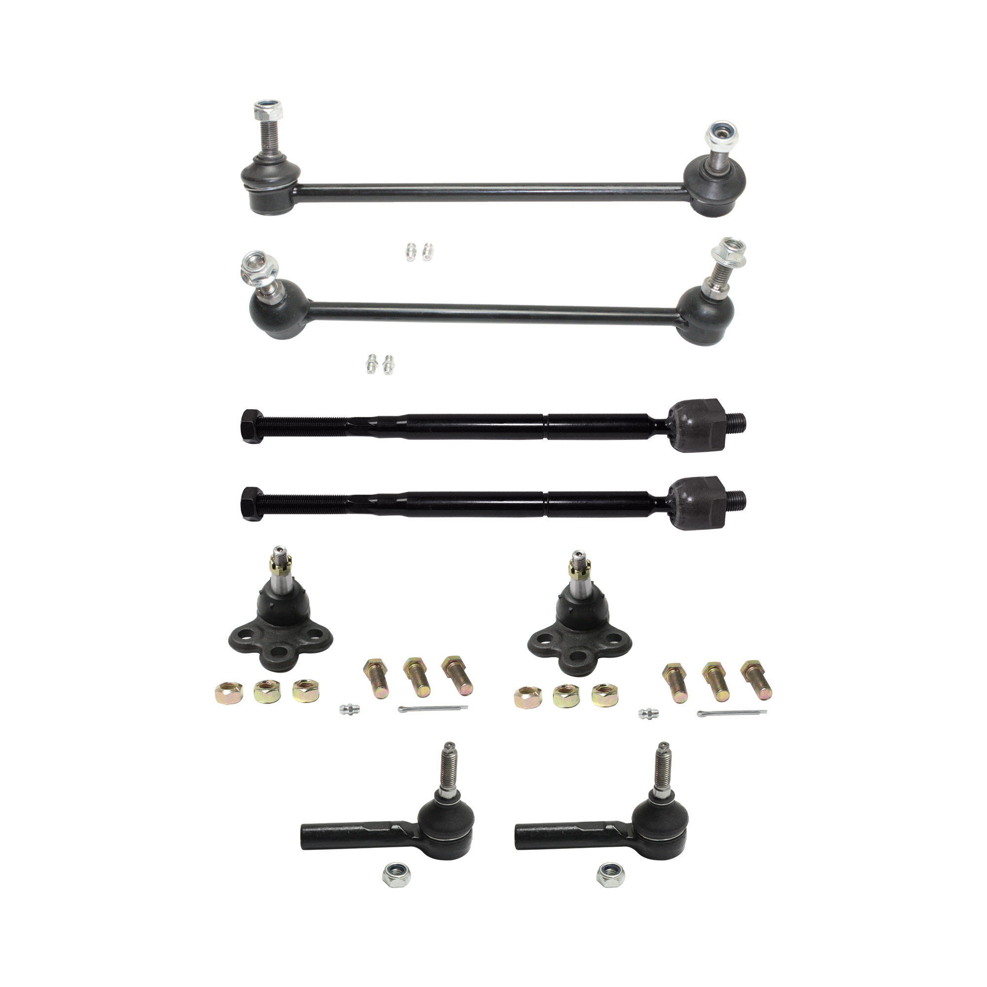 AM EQUINOX 05-07 TORRENT 06-07 FRONT SWAY BAR LINK RH AND LH 8 pc Kit with Tie Rod End and Ball Joint SKU KIT 060424 C122 OEM 1514170-1880460-2651718-545