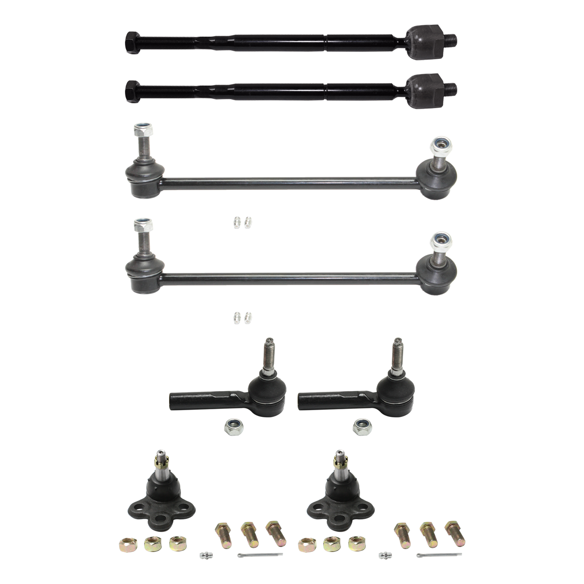 AM EQUINOX 05-07 TORRENT 06-07 FRONT TIE ROD END RH AND LH Inner and Outer 8 pc kit w Ball Joint and Sway Bar Link SKU KIT 060424 C123 OEM 2693399-15140337-15220347-1