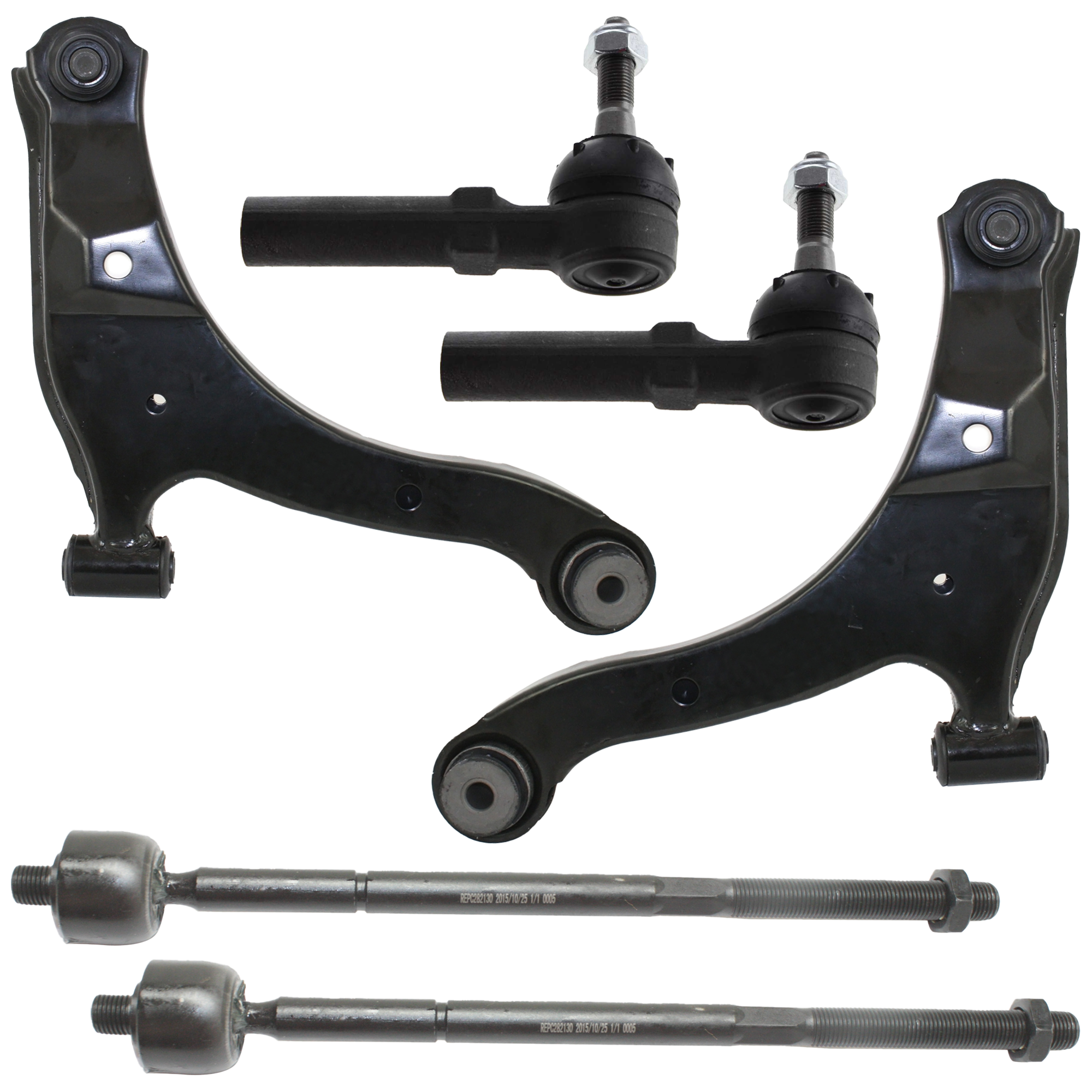 AM NEON 00-03 NEON 00-02 FRONT CONTROL ARM RH AND LH Lower 6 pc kit w Ball Joint and Tie Rod End SKU KIT 060424 C143 OEM 5272236AM 5272236-5272236AB 52
