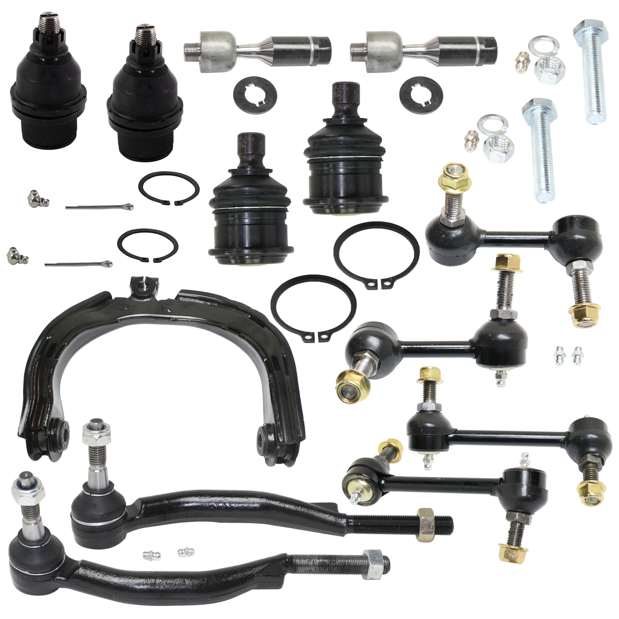 AM TRAILBLAZER TRAILBLAZER EXT 02-03 FRONT CONTROL ARM RH Upper 13 pc kit with Ball Joint Sway Bar Link and Tie Rod End SKU KIT 060424 C159 OEM 150-809-141-529-827-000-000-000-000
