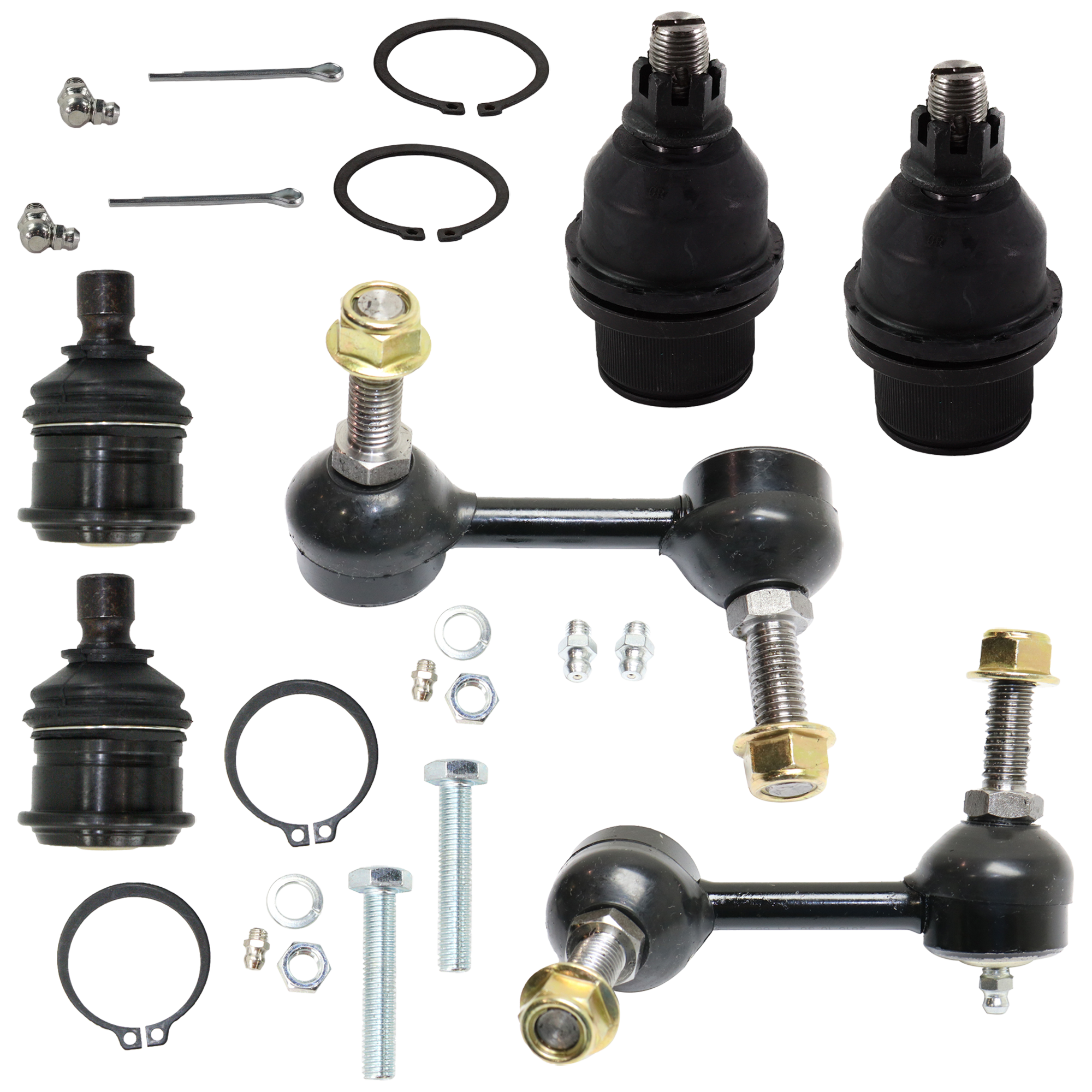 AM TRAILBLAZER TRAILBLAZER EXT 02-03 FRONT BALL JOINT RH AND LH Upper and Lower 6 pc kit with Sway Bar Link SKU KIT 060424 C160 OEM 104332-1017701-2601559-5001