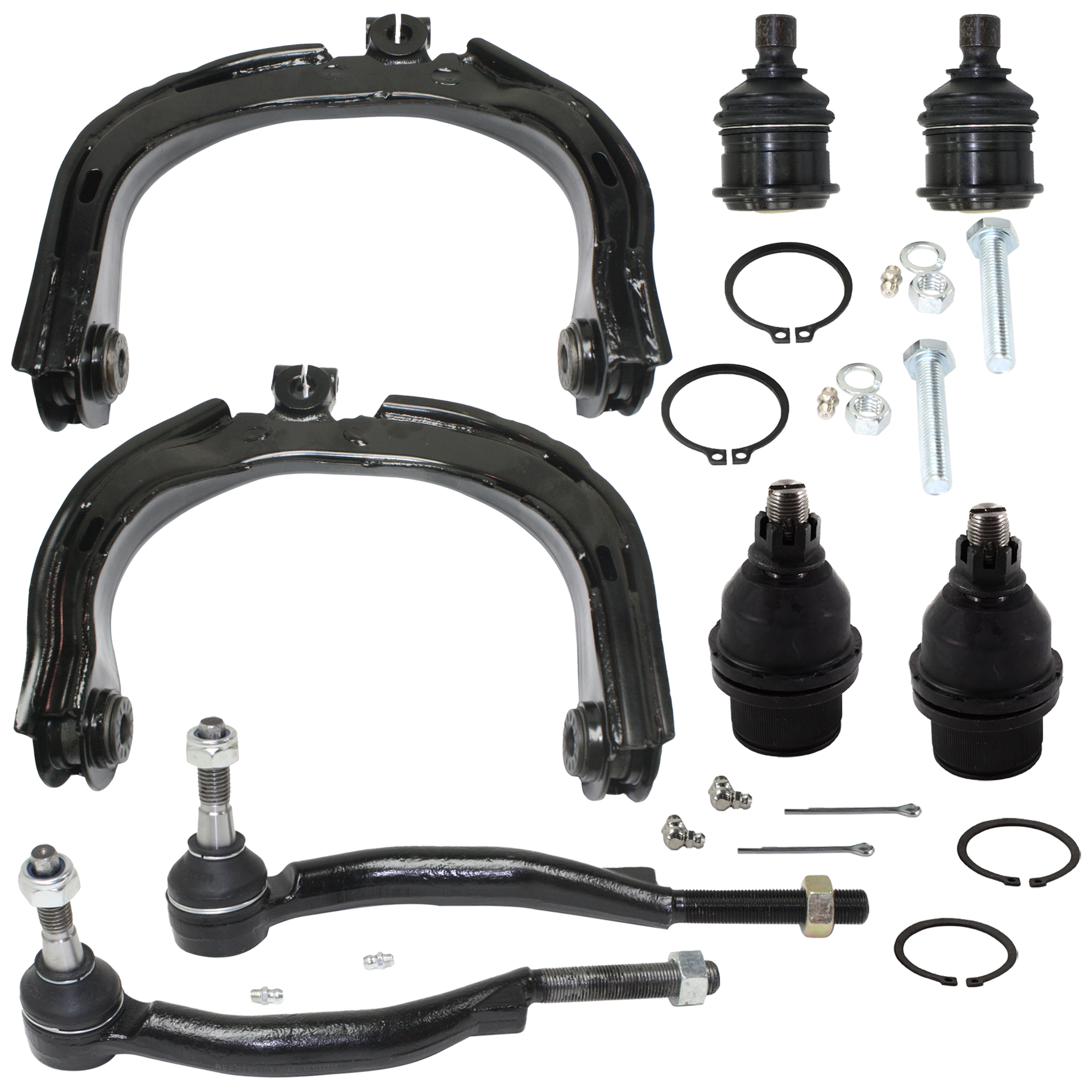 AM TRAILBLAZER ENVOY 02-09 FRONT CONTROL ARM RH AND LH Upper 8 pc kit with Ball Joint and Tie Rod End SKU KIT 060424 C161 OEM 15080914-15298273-25786775