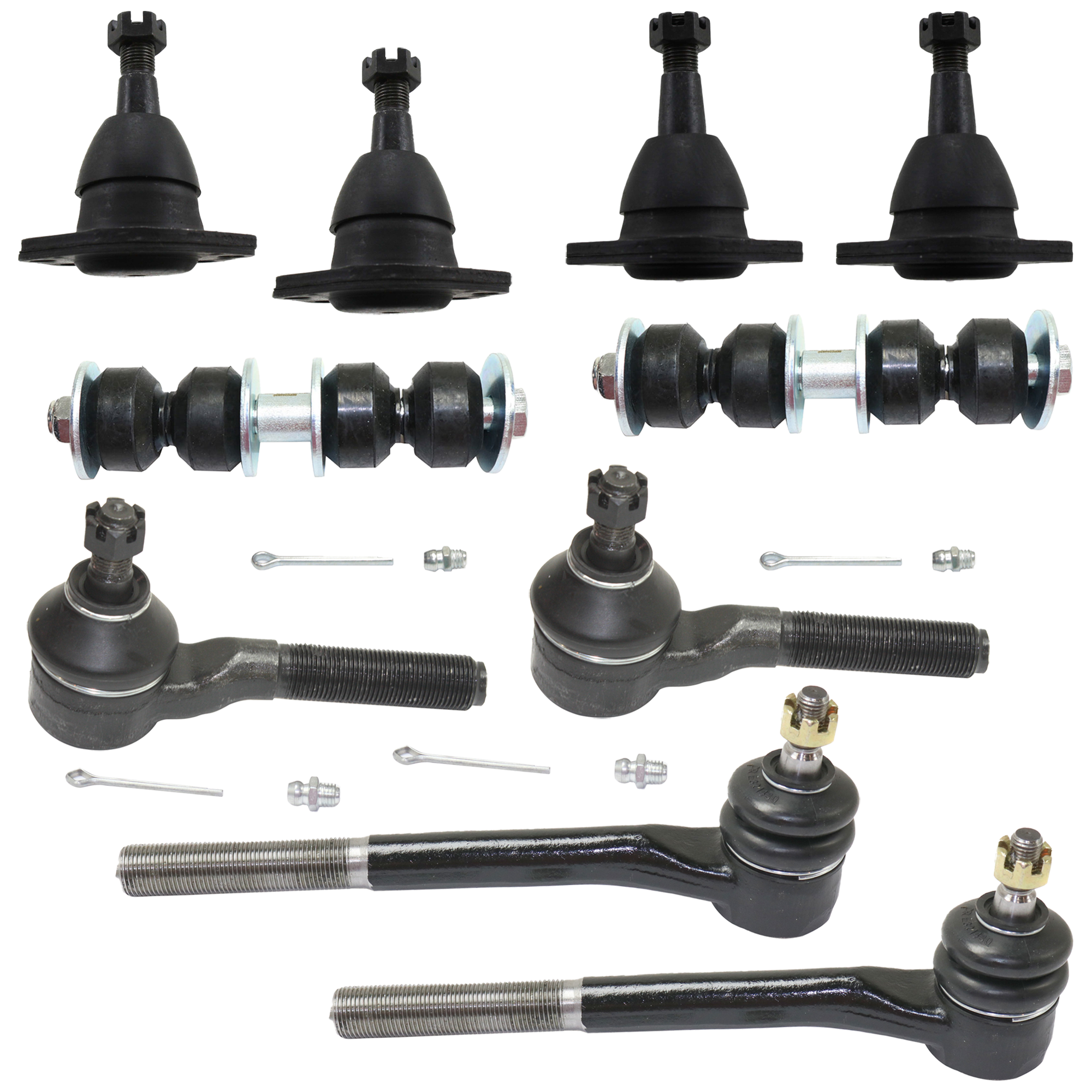 AM BLAZER JIMMY 98-05 SONOMA 98-04 FRONT BALL JOINT RH AND LH Upper and Lower 10 pc kit with Sway Bar Link and Tie Rod End SKU KIT 060424 C171 OEM 10390-286004-2601274-505110