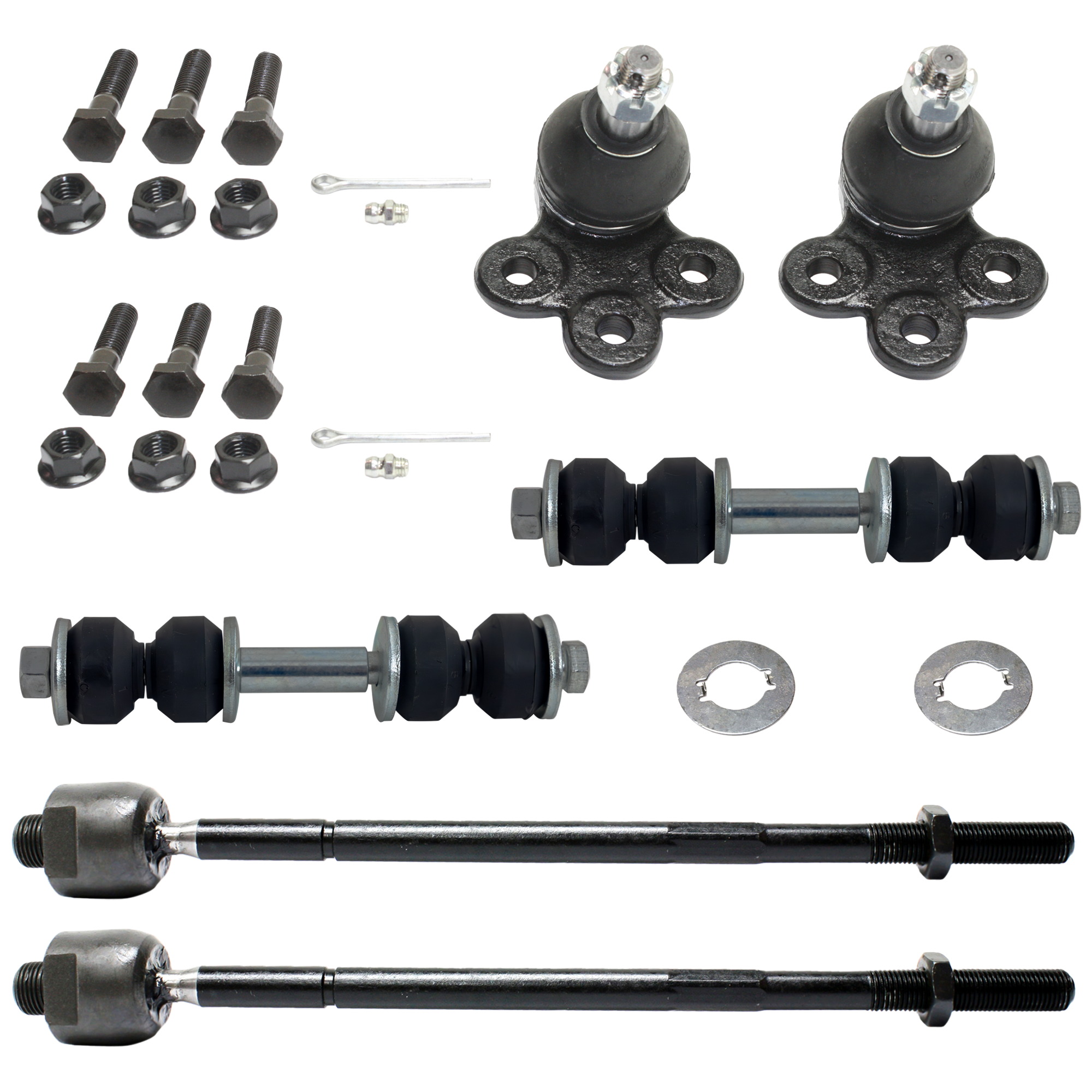 AM PARK AVENUE 97-05 LESABRE 00-05 FRONT BALL JOINT RH AND LH Lower 6 pc kit with Sway Bar Link and Tie Rod End SKU KIT 060424 C38 OEM 2601597-5051324-19144074-25
