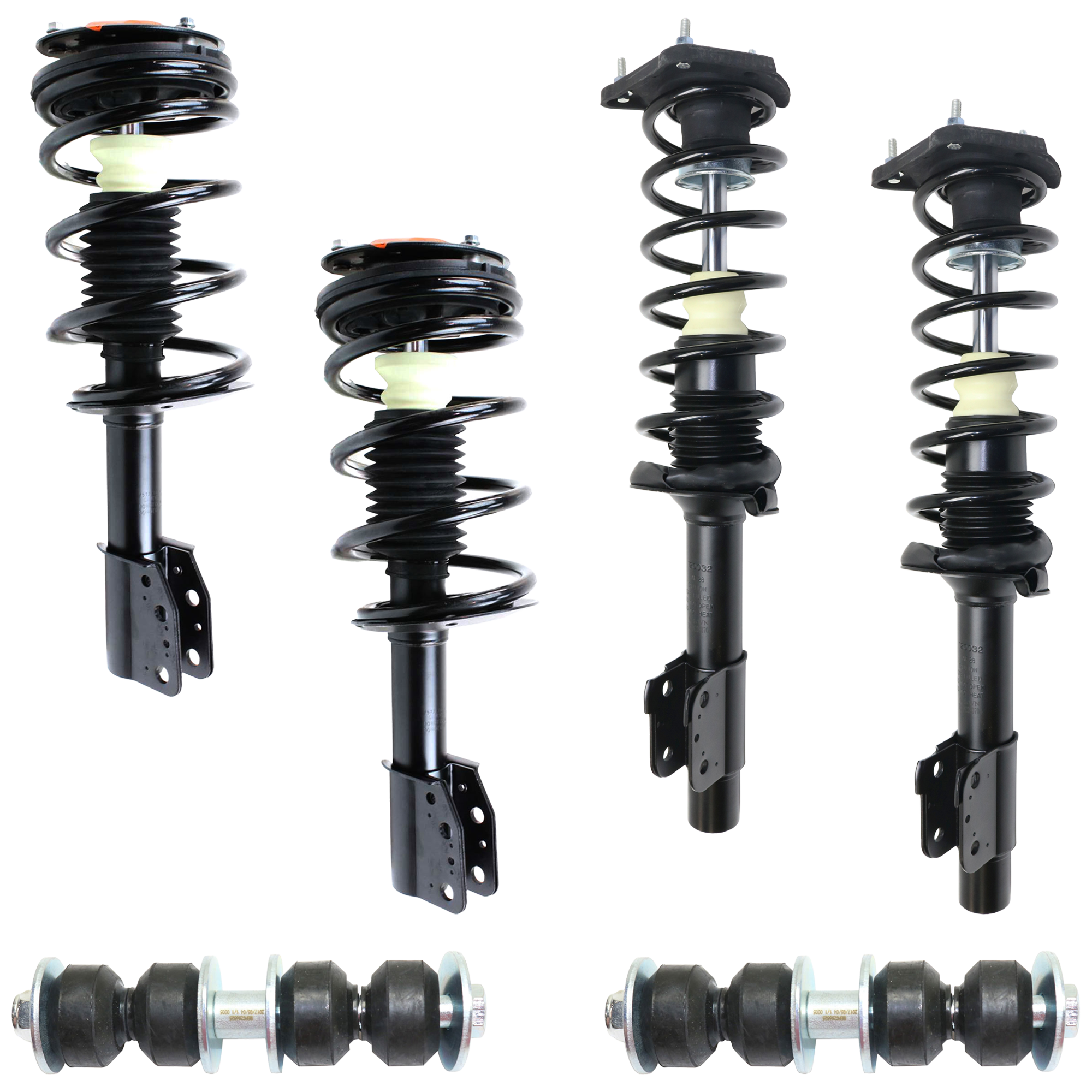 AM GRAND AM 99-05 MALIBU 98-03 FRONT AND REAR FULLY LOADED STRUTS RH AND LH 6 pc kit Gas Charged Twin tube with Sway Bar Link SKU KIT 060424 C55 OEM 22064731-22064732-89047817-890
