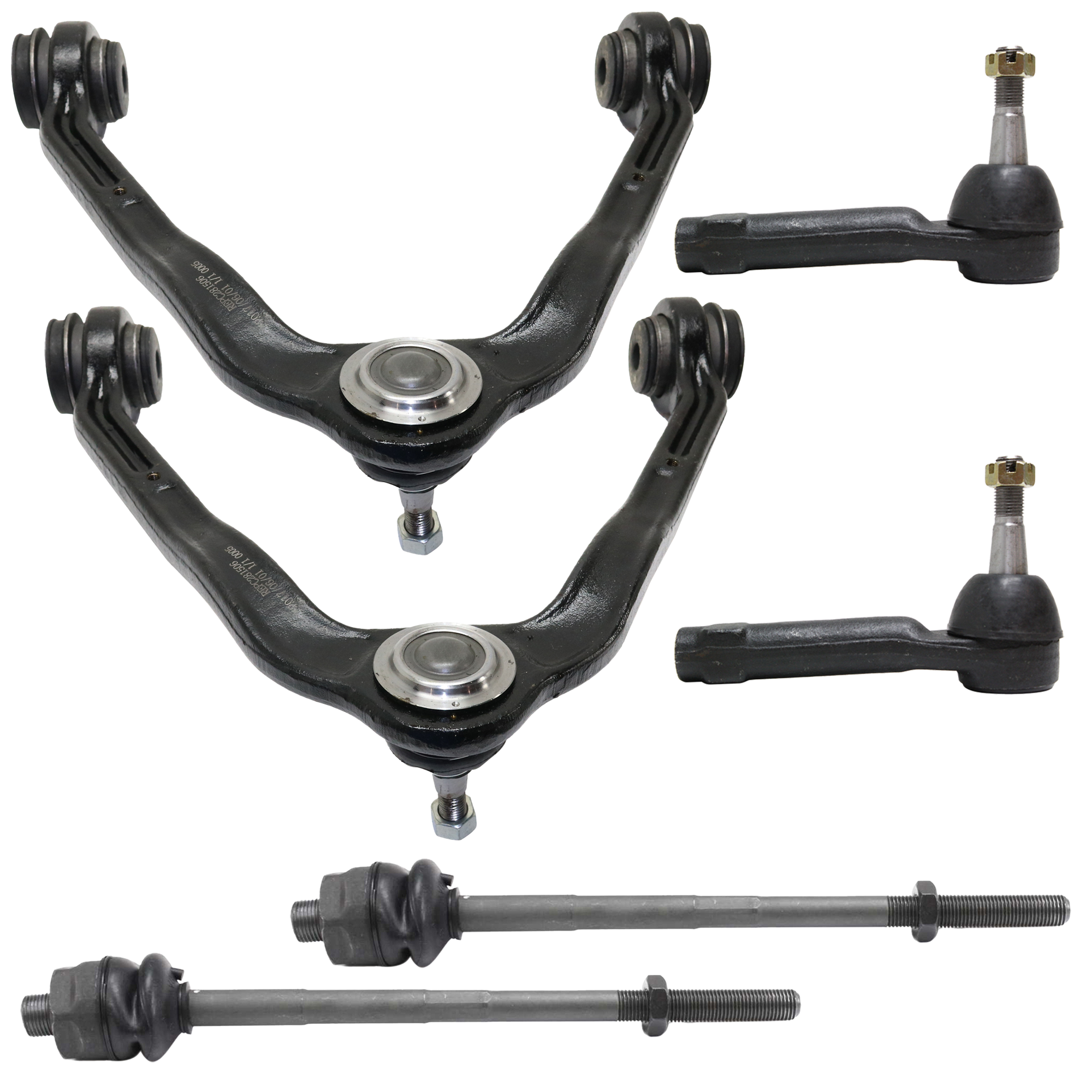 AM SILVERADO 1500 SIERRA 1500-99-06 FRONT CONTROL ARM RH AND LH Upper 6 pc kit w Ball Joint and Tie Rod End SKU KIT 060424 C60 OEM 12475485-15047200-15864153-269
