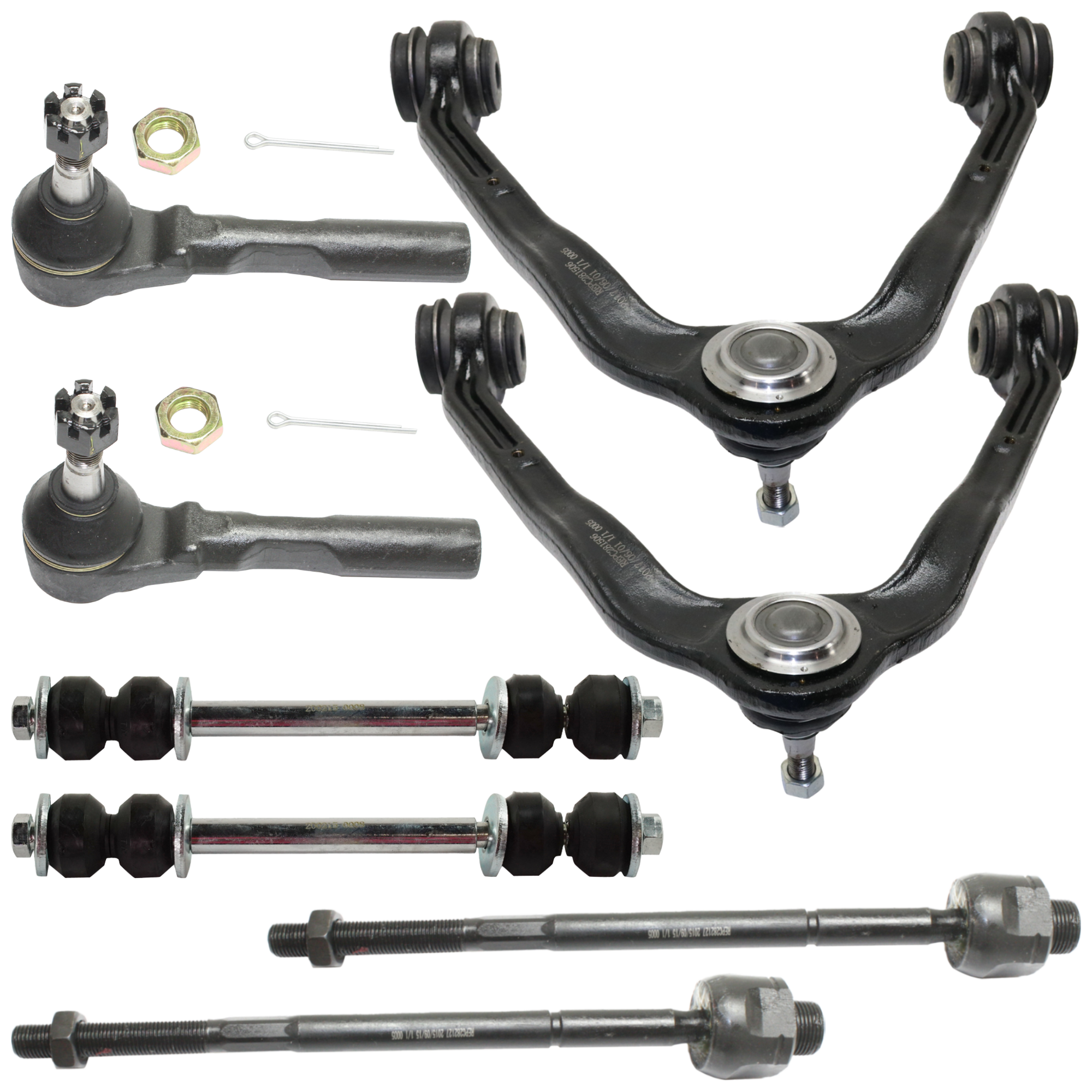 AM SILVERADO SIERRA 1500-99-06 FRONT CONTROL ARM RH AND LH Upper 8 pc kit w Ball Joint Sway Bar Link and Tie Rod End SKU KIT 060424 C61 OEM 124-754-851-504-720-000-000-000-000