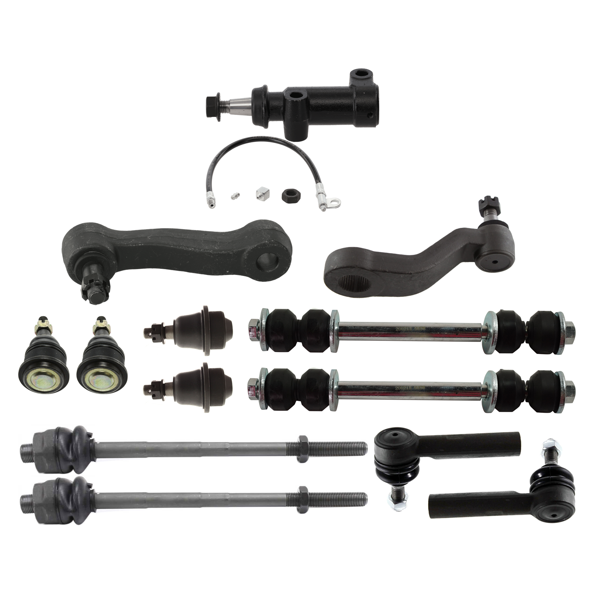 AM SILVERADO 2500 HD SUBURBAN 2500-01-10 IDLER ARM BRACKET 13 pc kit with Ball Joint Idler Arm Pitman Arm Sway Bar Link and Tie Rod End SKU KIT 060424 C71 OEM 190177-2683717-4501123-1247