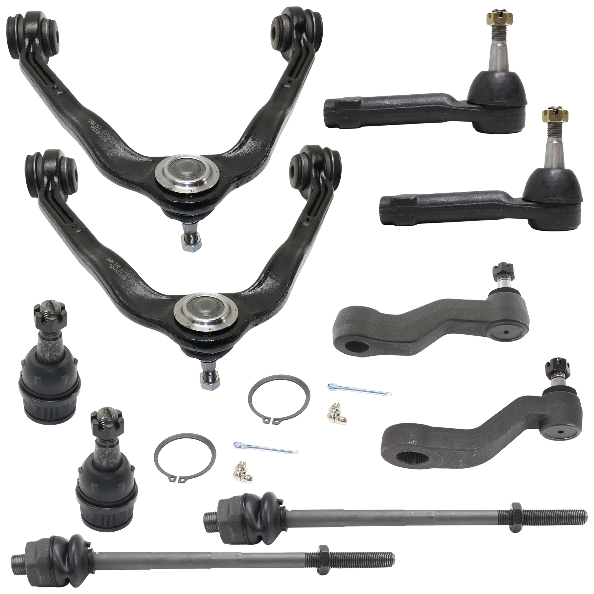 AM SILVERADO SIERRA 1500-99-06 FRONT CONTROL ARM RH AND LH Upper 10 pc kit w Ball Joint Idler Arm Pitman Arm and Tie Rod End SKU KIT 060424 C78 OEM 12475485-15047200-15864153