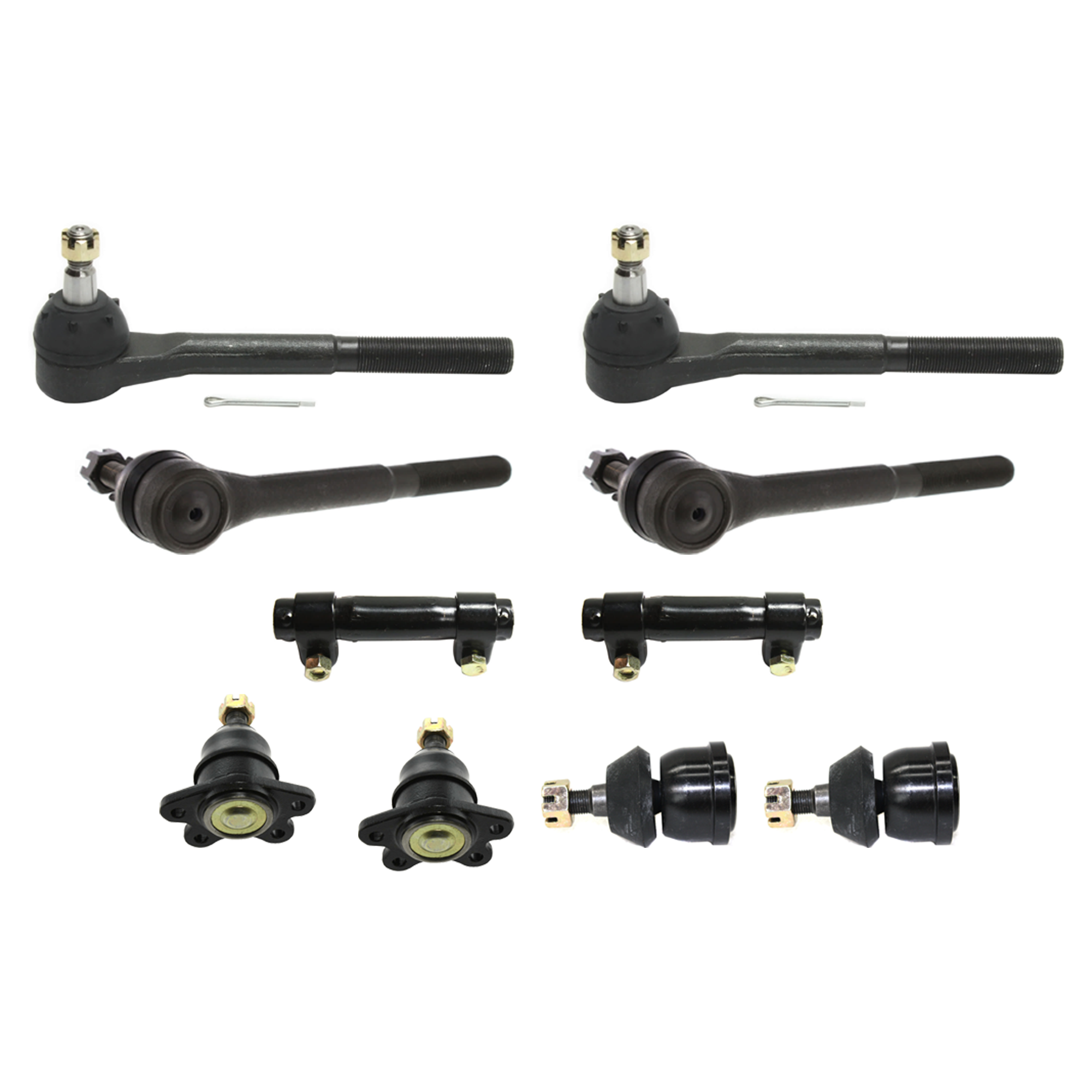 AM C1500 C2500-88-92 FRONT BALL JOINT RH AND LH Upper and Lower 10 pc kit w Tie Rod Adjusting Sleeve and Tie Rod End SKU KIT 060424 C89 OEM 286006-305173-2601312-15616