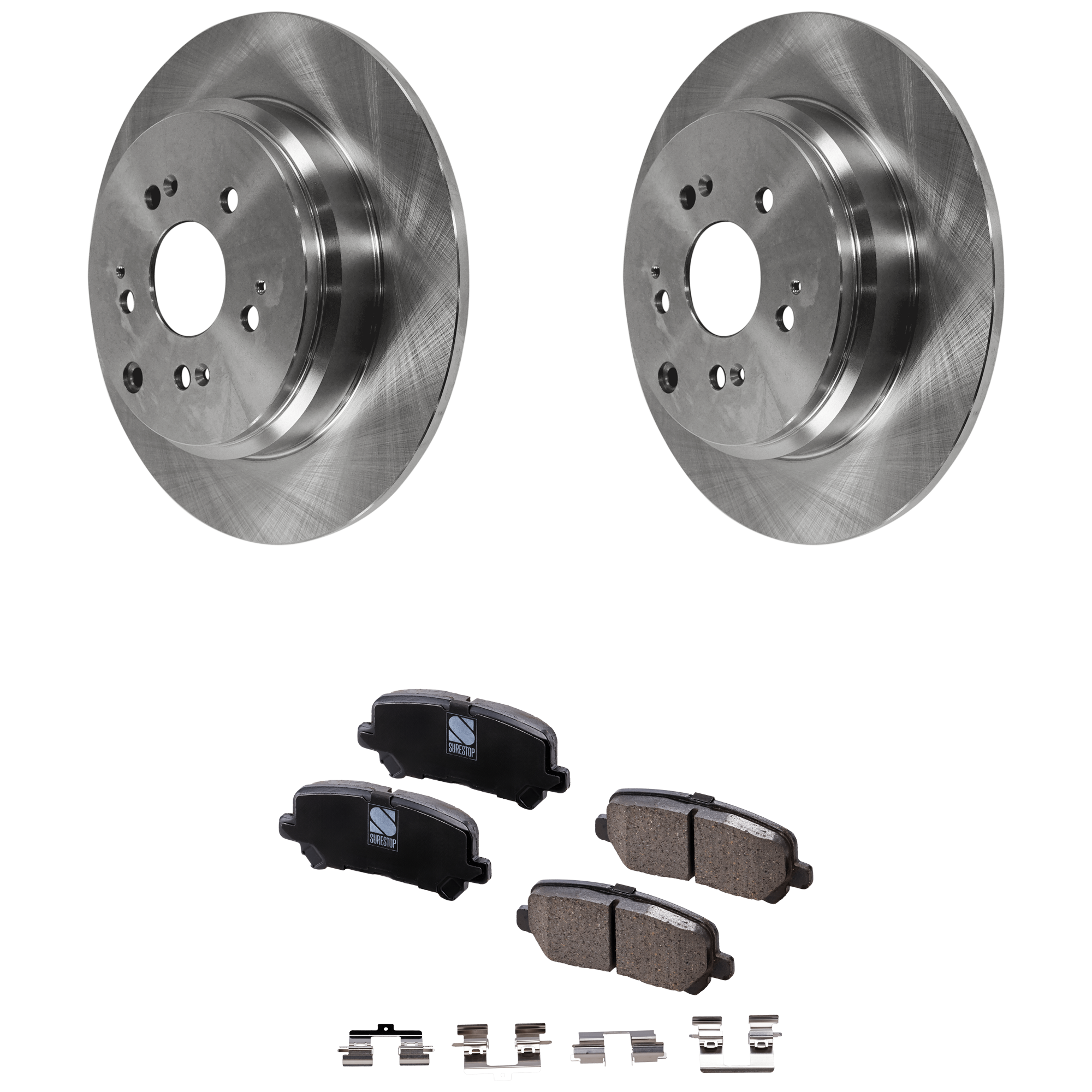 AM MDX 07-13 ODYSSEY 11-17 REAR BRAKE DISC AND PAD KIT 4 pc kit SKU KIT 060521-04 OEM 42510SZAA00-42510SZAA10-42510T