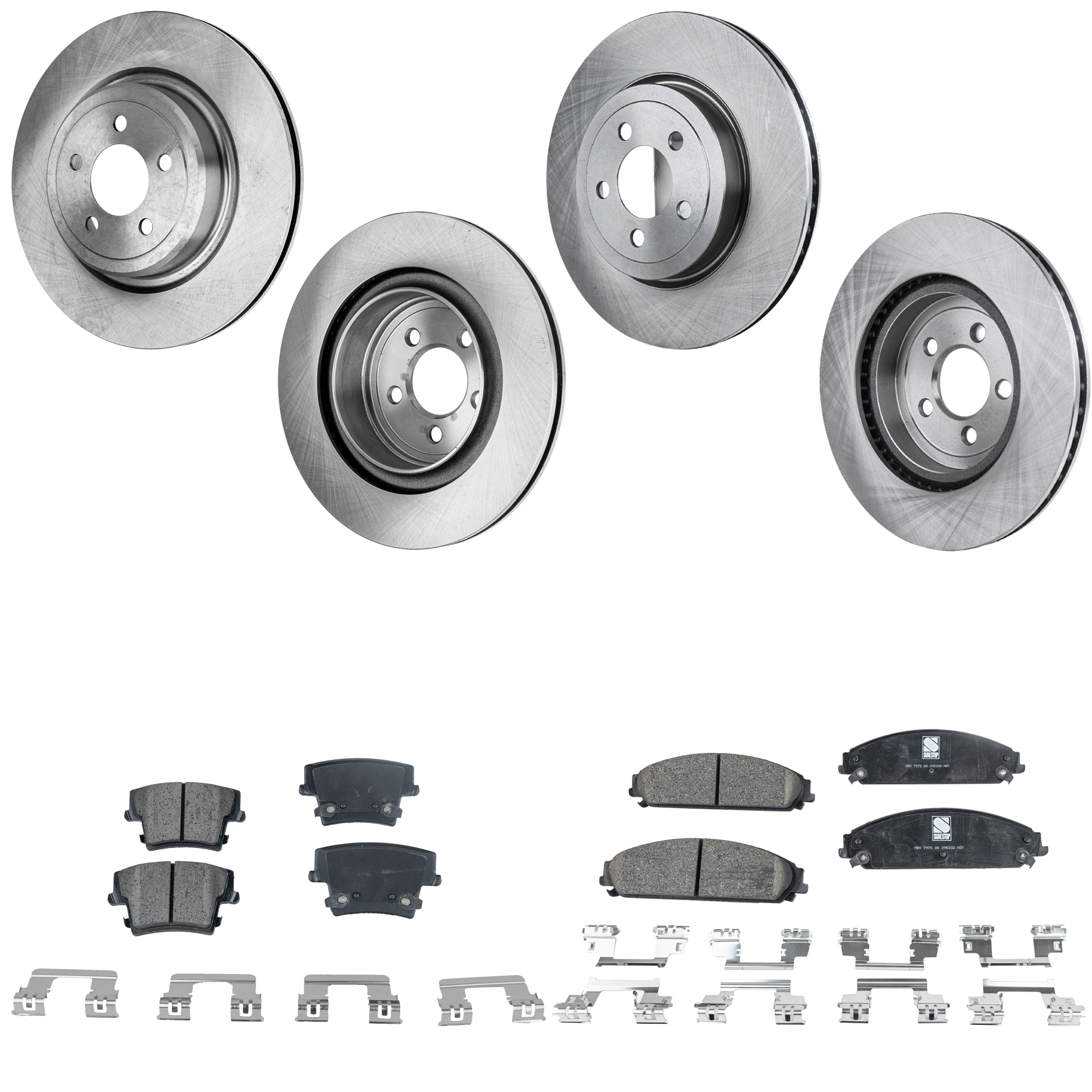 AM CHARGER 11-11 CHRYSLER 300-14-16 FRONT AND REAR BRAKE DISC AND PAD KIT 4 Wheel Set Plain Surface 5 Lugs Ceramic SKU KIT 060523-10 OEM 4779197AD 5154118AB 4779197AE