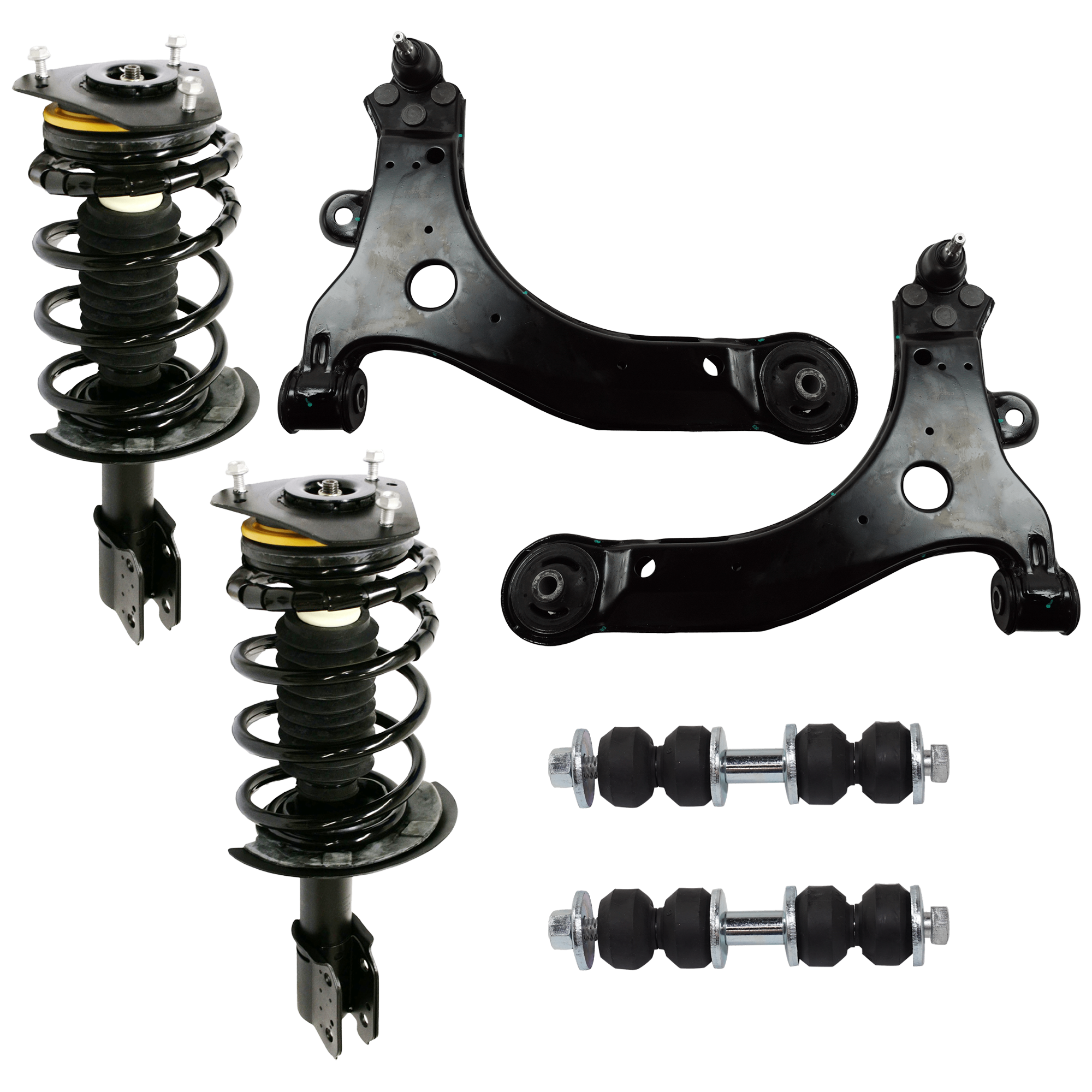 AM CENTURY 97-05 REGAL 97-04 FRONT SUSPENSION KIT RH AND LH 6 pc kit with Control Arm Shock Absorber and Strut Assembly and Sway Bar Link SKU KIT 060524-08 OEM 10344931-10420753-10344930-104