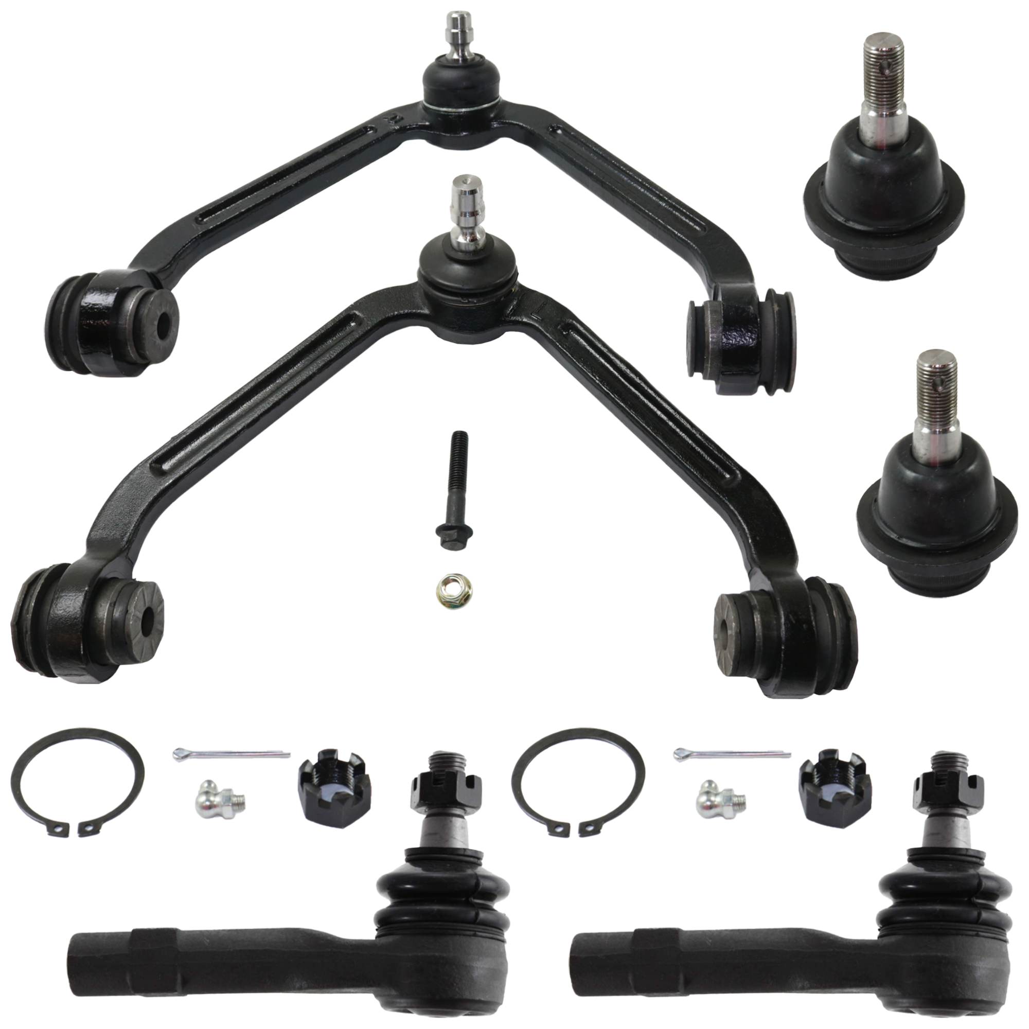 AM EXPLORER RANGER B3000-98-01 FRONT SUSPENSION KIT RH AND LH 6 pc Kit with Control Arm Ball Joint and Tie Rod End SKU KIT 060524-18 OEM 104222-285019-1016769-26014
