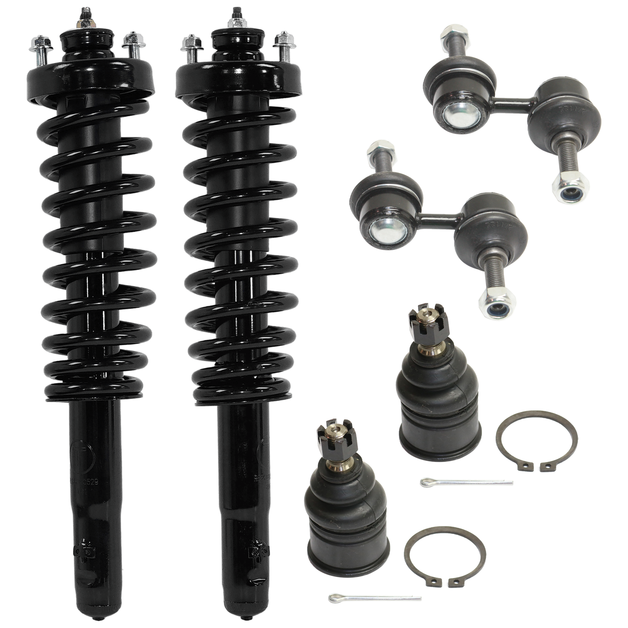 AM CR V 97-01 FRONT SUSPENSION KIT RH AND LH 6 pc Kit with Shock Absorber and Strut Assembly Sway Bar Link and Ball Joint SKU KIT 060524-20 OEM 104216-254007-1014786-2601427
