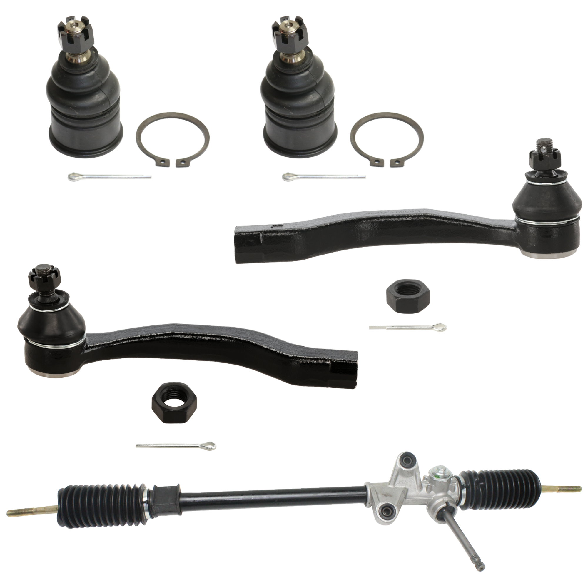 AM CIVIC DEL SOL 93-97 CIVIC 92-95 FRONT SUSPENSION KIT RH AND LH 5 pc Kit with Steering Rack Tie Rod End and Ball Joint SKU KIT 060524-22 OEM 104216-254007-1014786-2601427