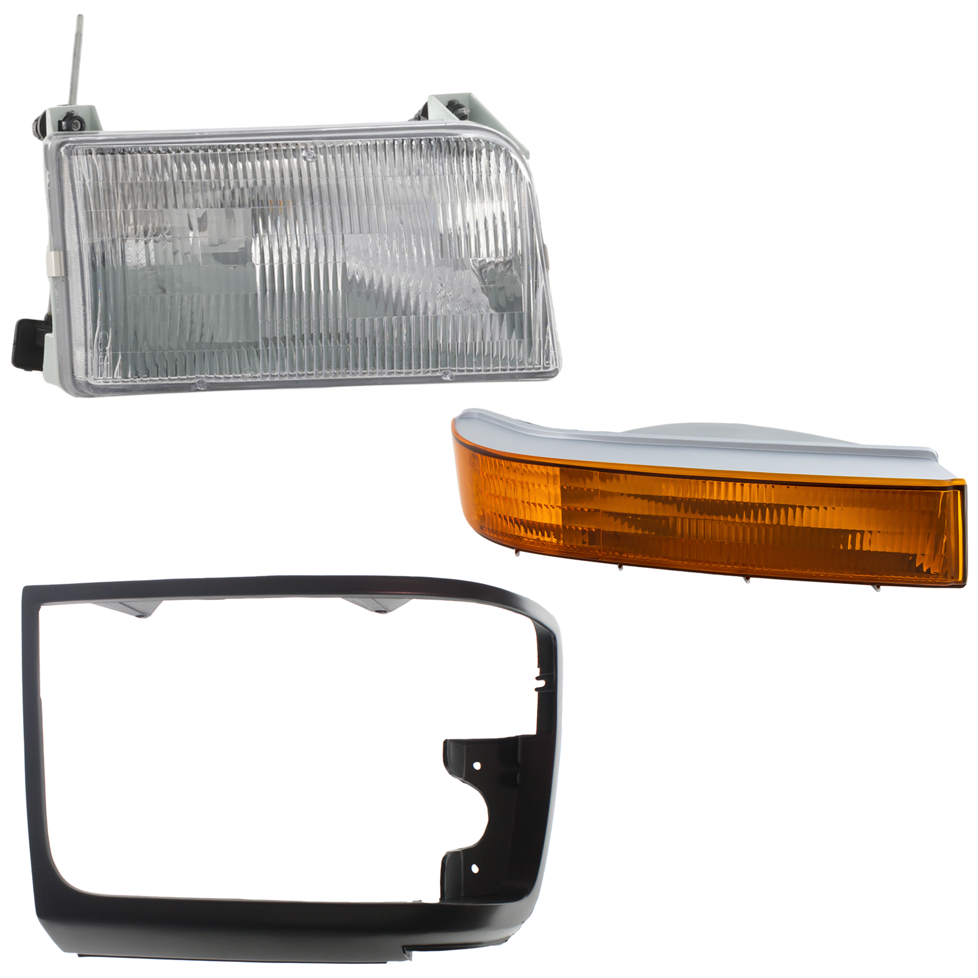 AM F SERIES 92-97 HEAD LAMP RH Assembly Halogen 3 pc kit with Headlight Headlight Door and Turn Signal Light SKU KIT 060524-40 Partslink FO2503114 FO2513130 FO2521114 OEM F2TZ13008A F2TZ13064A F5TZ1320