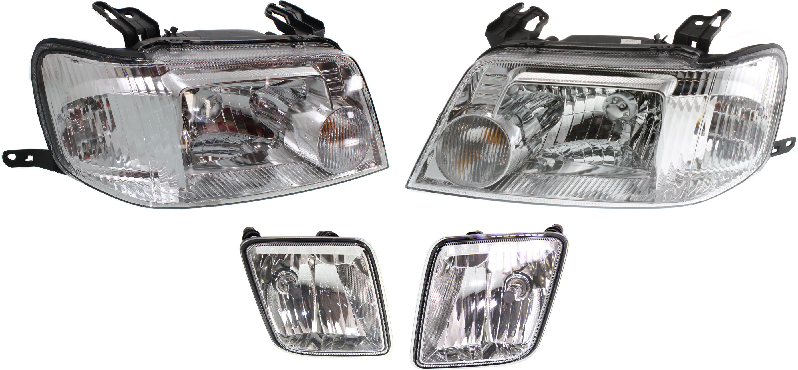 AM MARINER 05-07 HEAD LAMP RH AND LH Assembly Halogen 4 pc Kit with Fog Lights SKU KIT 060617-31 OEM 5E6Z13008AA 5E6Z13008BA 5E6Z15