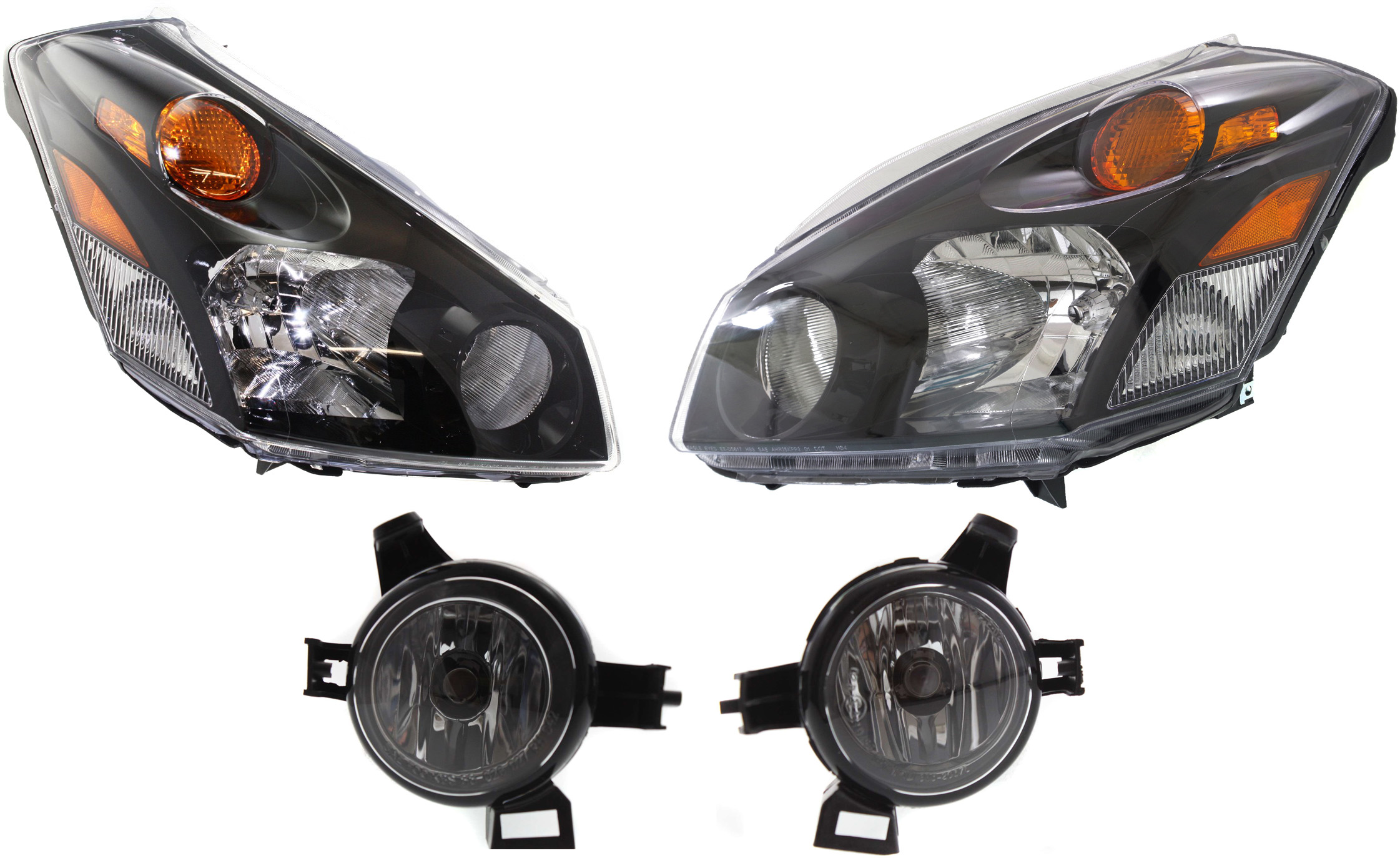 AM QUEST 04-06 HEAD LAMP RH AND LH Assembly Halogen 4 pc Kit with Fog Lights SKU KIT 060617-67 Partslink NI2503152 NI2502152 NI2592118 NI2593118 OEM 260105Z026-260605Z026-261555Z0