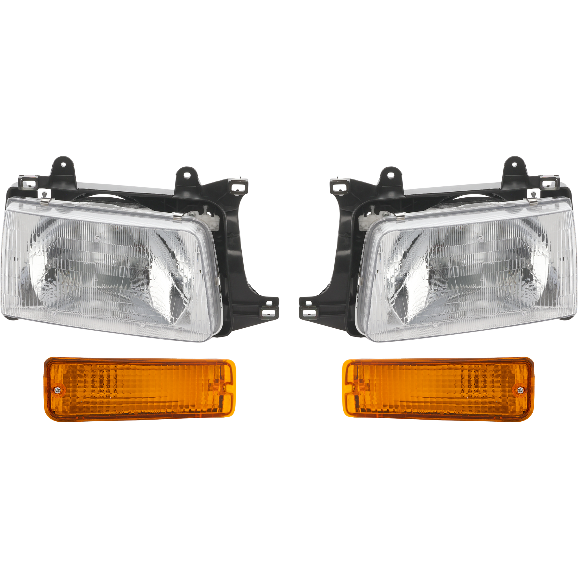 AM T100-93-98 HEAD LAMP RH AND LH Assembly Halogen 4 pc Kit with Turn Signal Lights SKU KIT 060617-85 Partslink TO2503119 TO2502119 TO2530118 TO2531118 OEM 8111034010-8115034010-81520340