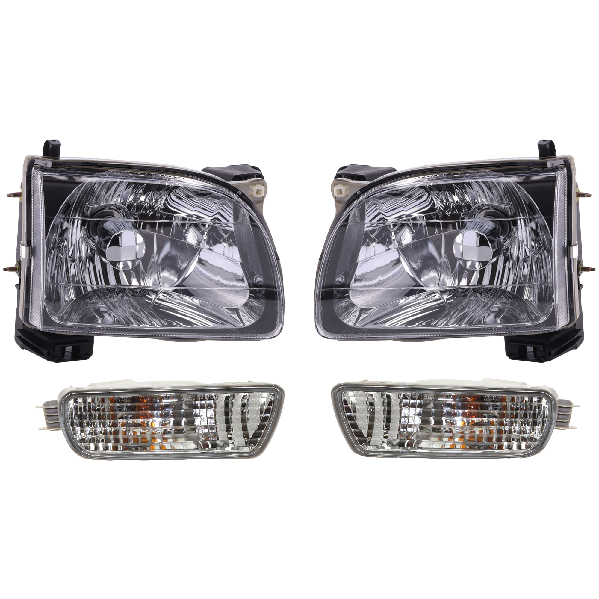 AM TACOMA 01-04 HEAD LAMP RH AND LH Assembly Halogen 4 pc Kit with Turn Signal Lights SKU KIT 060617-86 Partslink TO2502136 TO2503136 TO2530140 TO2531140 OEM 8111004110-8115004110-81520040