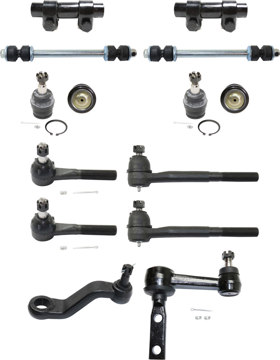 AM RAM 1500-94-96 FRONT SUSPENSION KIT 14 pc kit with Idler Arm Pitman Arm Sway Bar Links Tie Rod Adjusting Sleeves Ball Joints and Tie Rod Ends SKU KIT 060618-02 OEM 104-181-260-143-050-000-000-000-000