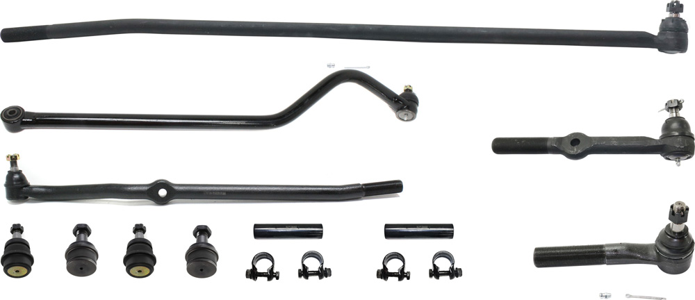 AM RAM 1500-2500-94-97 FRONT SUSPENSION KIT 11 pc kit with Track Bar Tie Rod Adjusting Sleeves Ball Joints and Tie Rod Ends SKU KIT 060618-12 OEM 10-253-288-001-288-000-000-000-000
