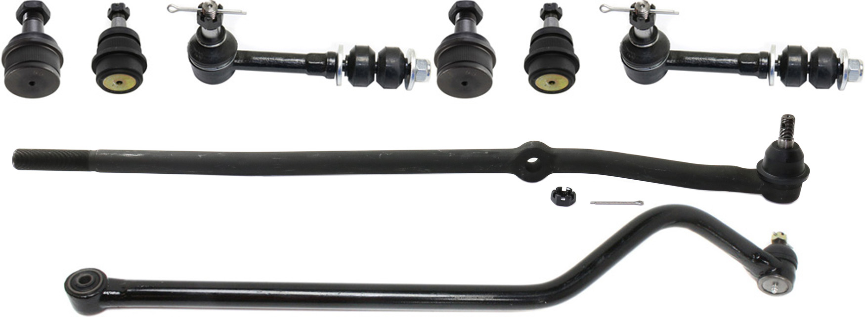 AM RAM 1500-2500 P U 98-99 FRONT SUSPENSION KIT RH AND LH 8 pc kit with Ball Joints Sway Bar Links Tie Rod End and Track Bar SKU KIT 060618-13 OEM 10253-288001-288004-305113