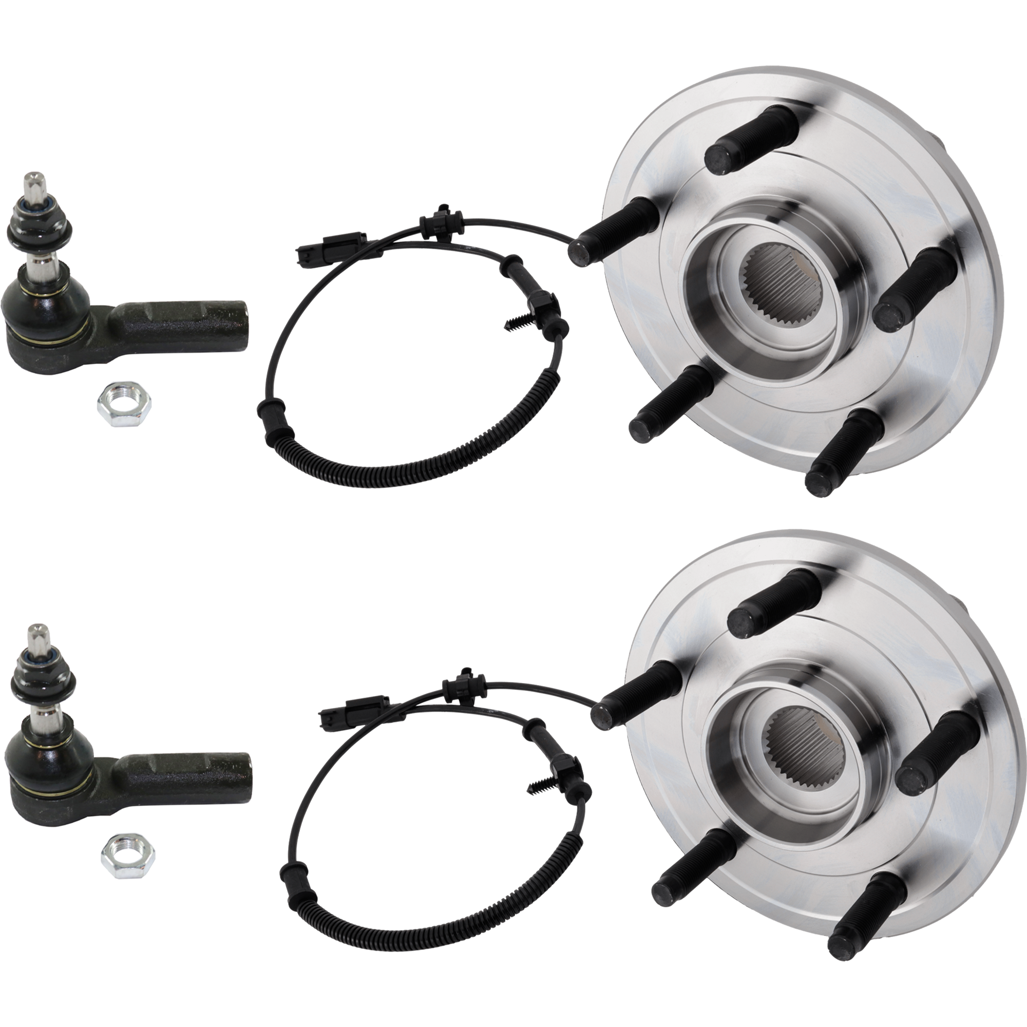 AM RAM 1500 P U 09-12 FRONT HUB ASSEMBLY RH AND LH 5 Studs 4 Wheel ABS w Tie Rod End 4 pc kit SKU KIT 060624-04 OEM 68024245AA 2693482-4012145-401