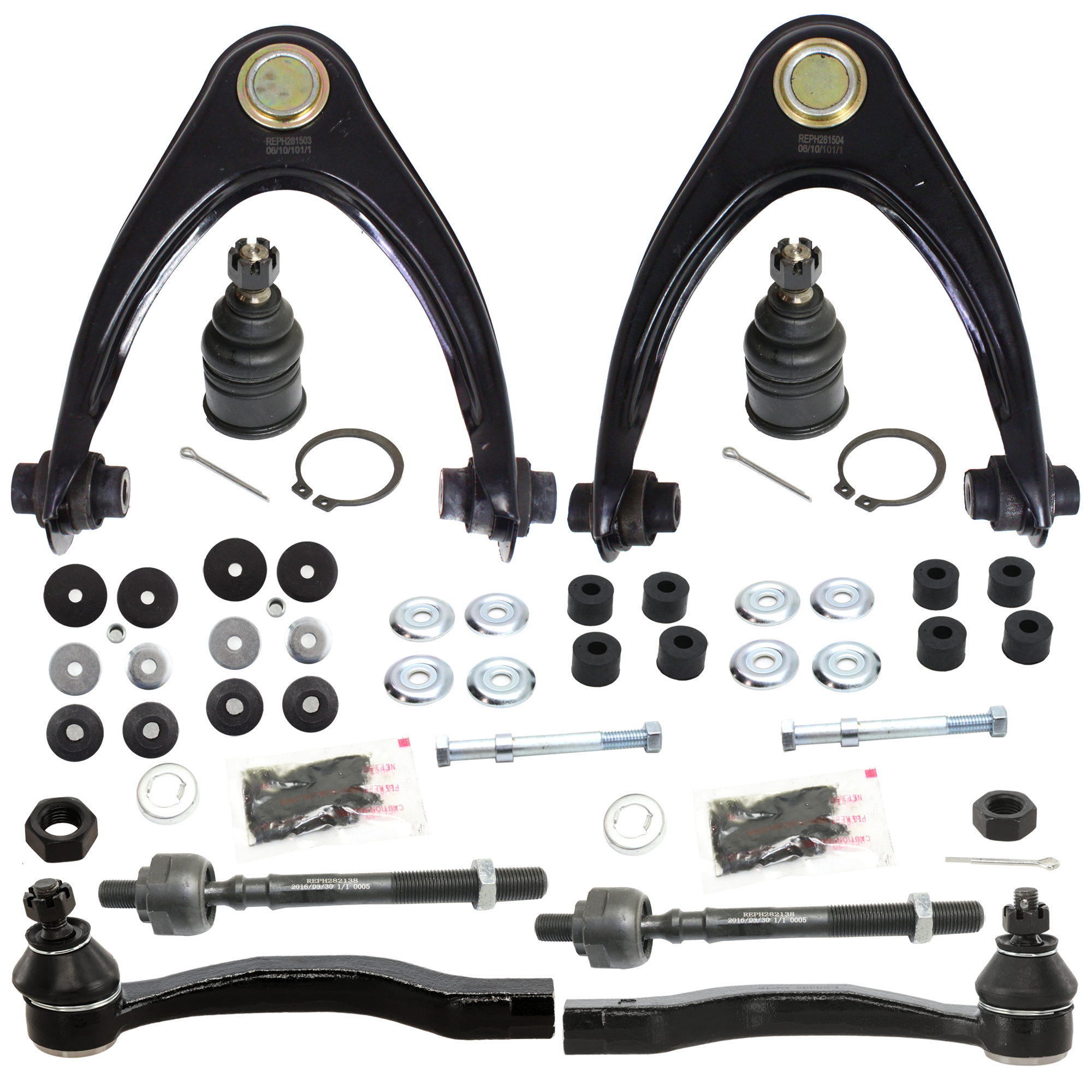 AM CIVIC 96-00 FRONT SUSPENSION KIT 12 pc Kit with Control Arm Tie Rod End Ball Joint Strut Mount Bushing and Sway Bar Link SKU KIT 060624-15 OEM 104216-254007-1014786-2601427