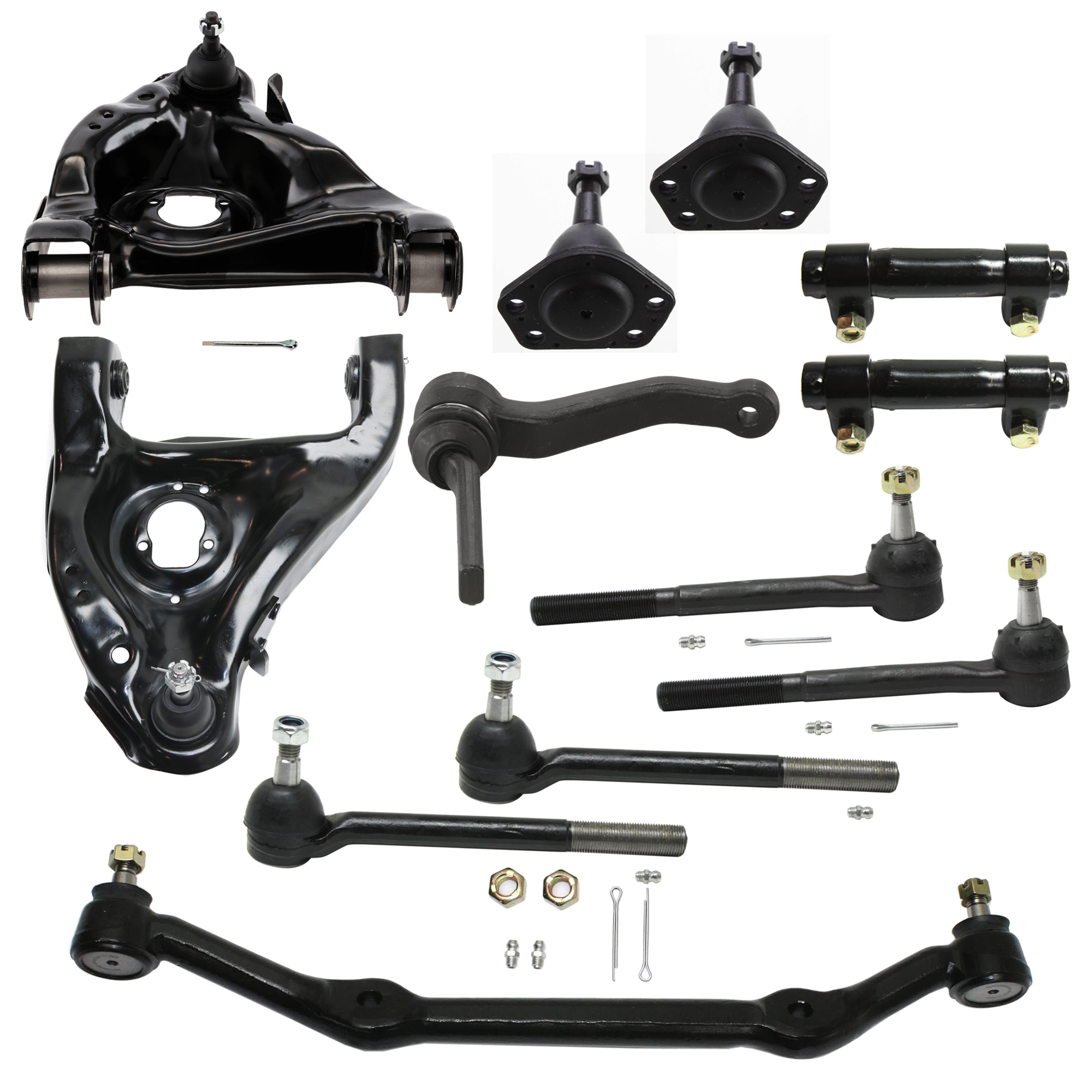 AM BLAZER 96-05 JIMMY 96-01 FRONT SUSPENSION KIT 12 pc Kit with Control Arm Center Link Idler Arm Ball Joint Tie Rod End and Tie Rod Adjusting Sleeve SKU KIT 060624-18 OEM 10268-282008-286021-305135