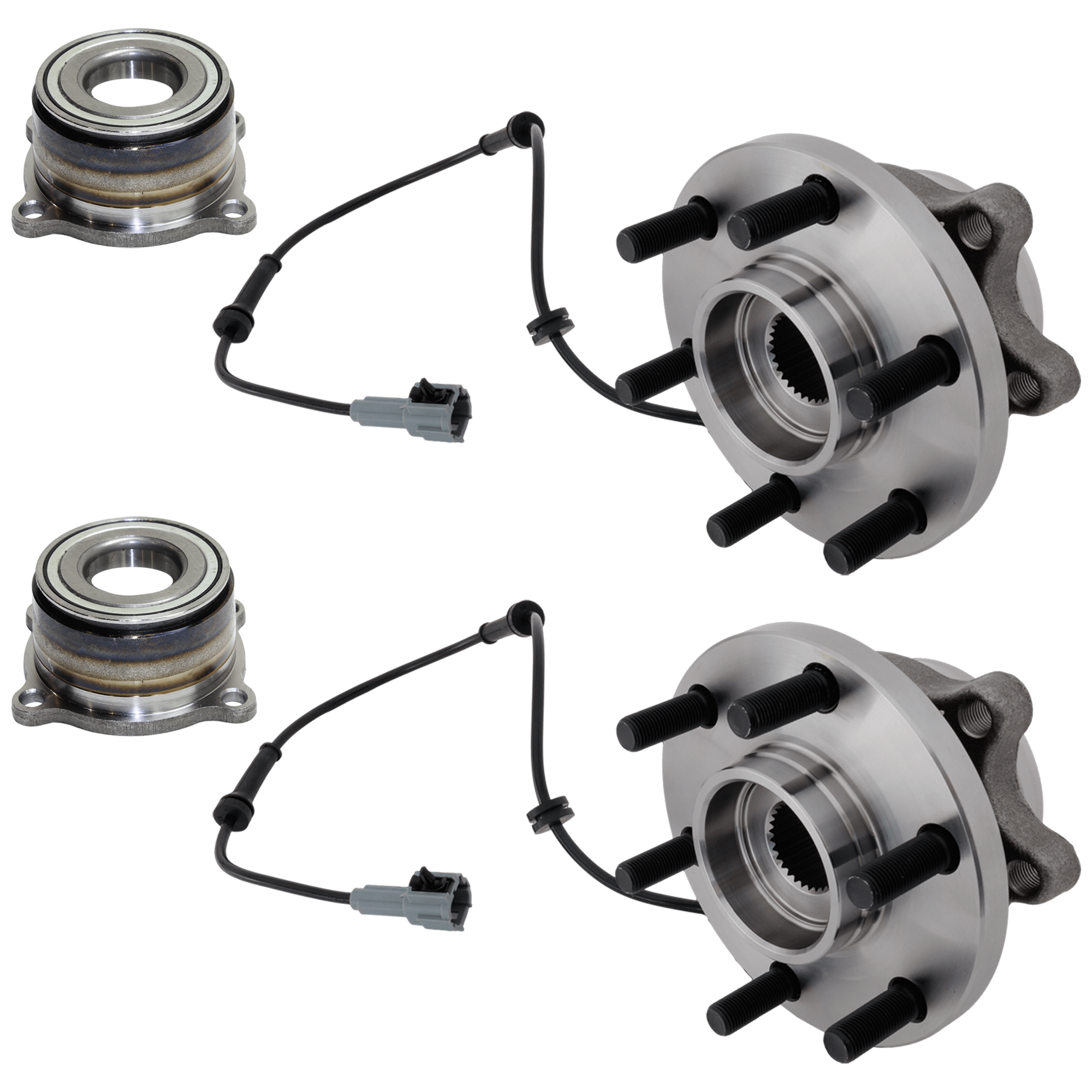 AM EQUATOR 09-12 FRONTIER 05-19 FRONT HUB ASSEMBLY RH AND LH 4 pc kit with Wheel Bearing SKU KIT 060624-26