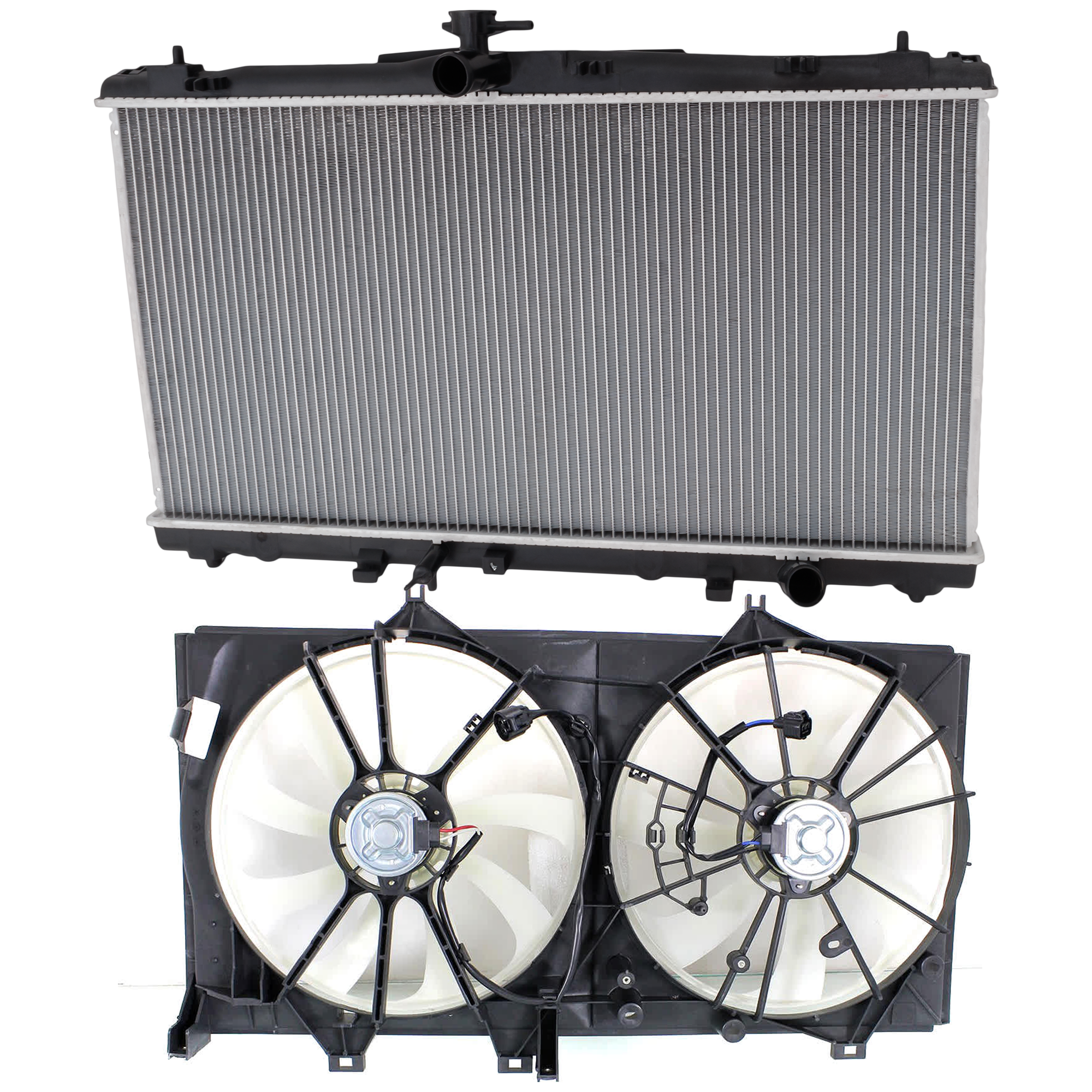 AM ES350-13-17 RADIATOR Aluminum 3.5L Eng. Japan North America Built Vehicle with Cooling Fan Assembly SKU KIT 060624-33 Partslink LX3010148 LX3010149 TO3115170 OEM 1640031850-1640036260-167110P2