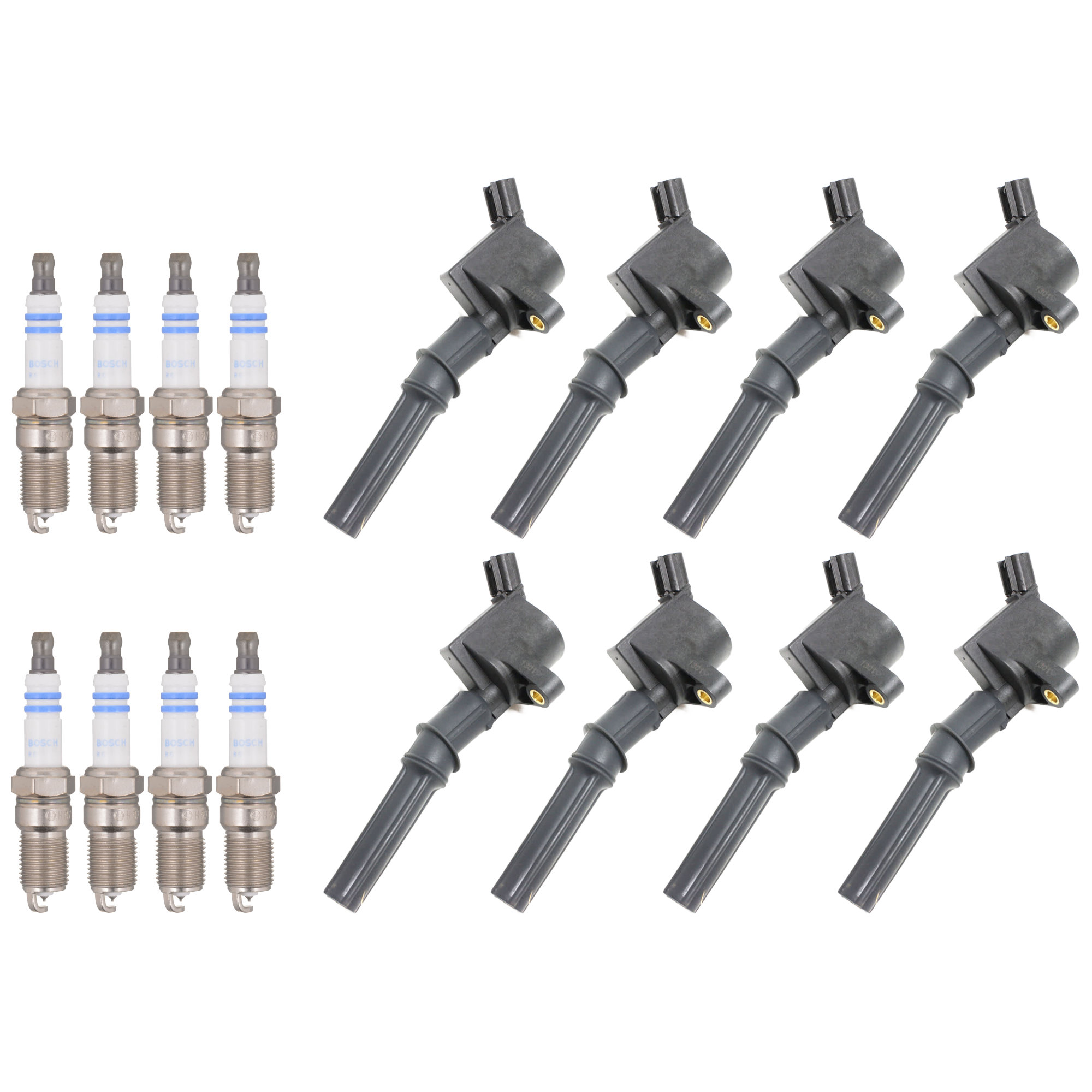 AM F 150-97-08 MUSTANG 99-04 IGNITION COIL AND SPARK PLUG KIT 16 pc Kit SKU KIT 060626-10 OEM 4517-5011-26326-30721-30728-48