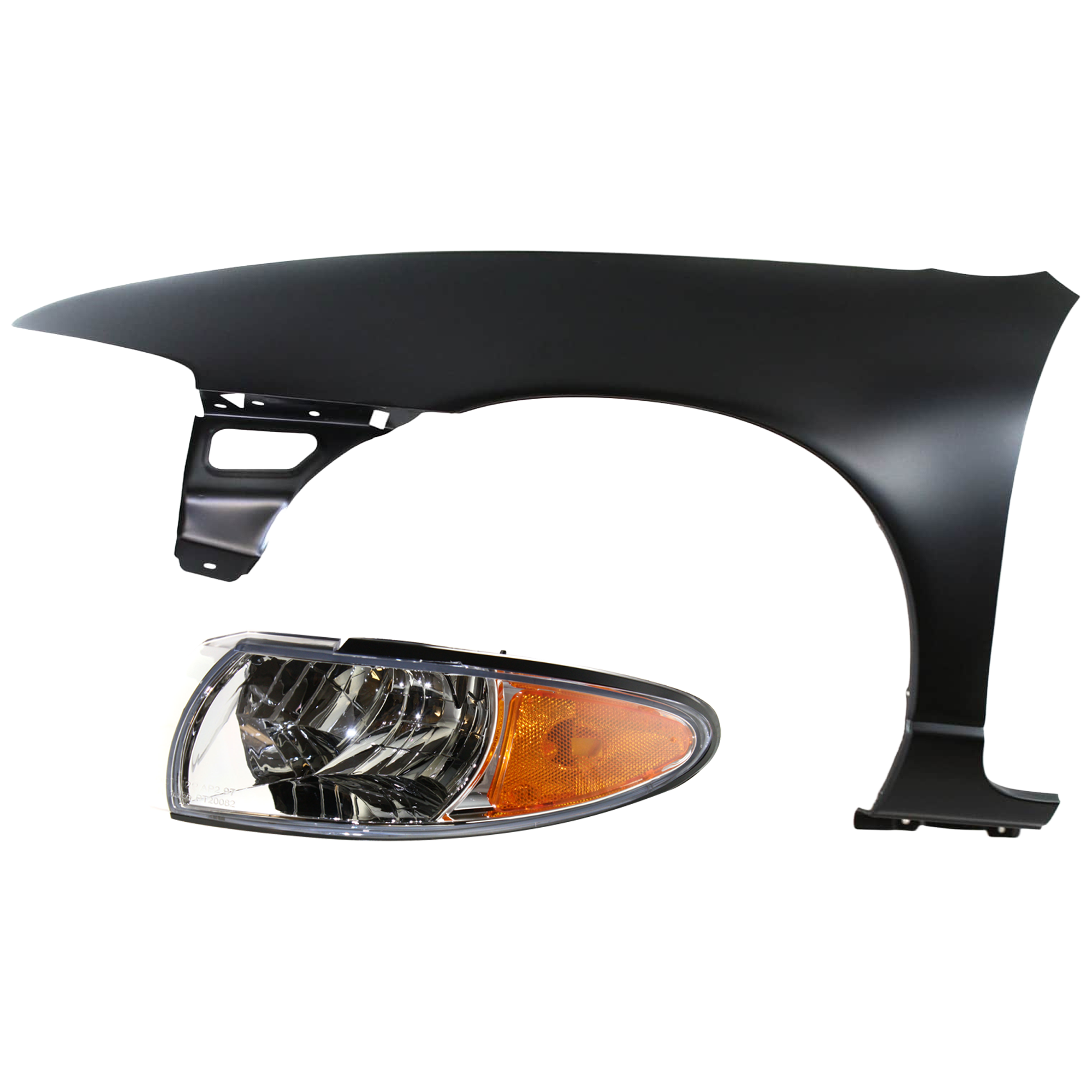 AM GRAND PRIX 97-03 FRONT FENDER LH 2 pc Kit Primed with Corner Light SKU KIT 060626-38 Partslink GM1240256 GM2520153 OEM 12528521-16521833