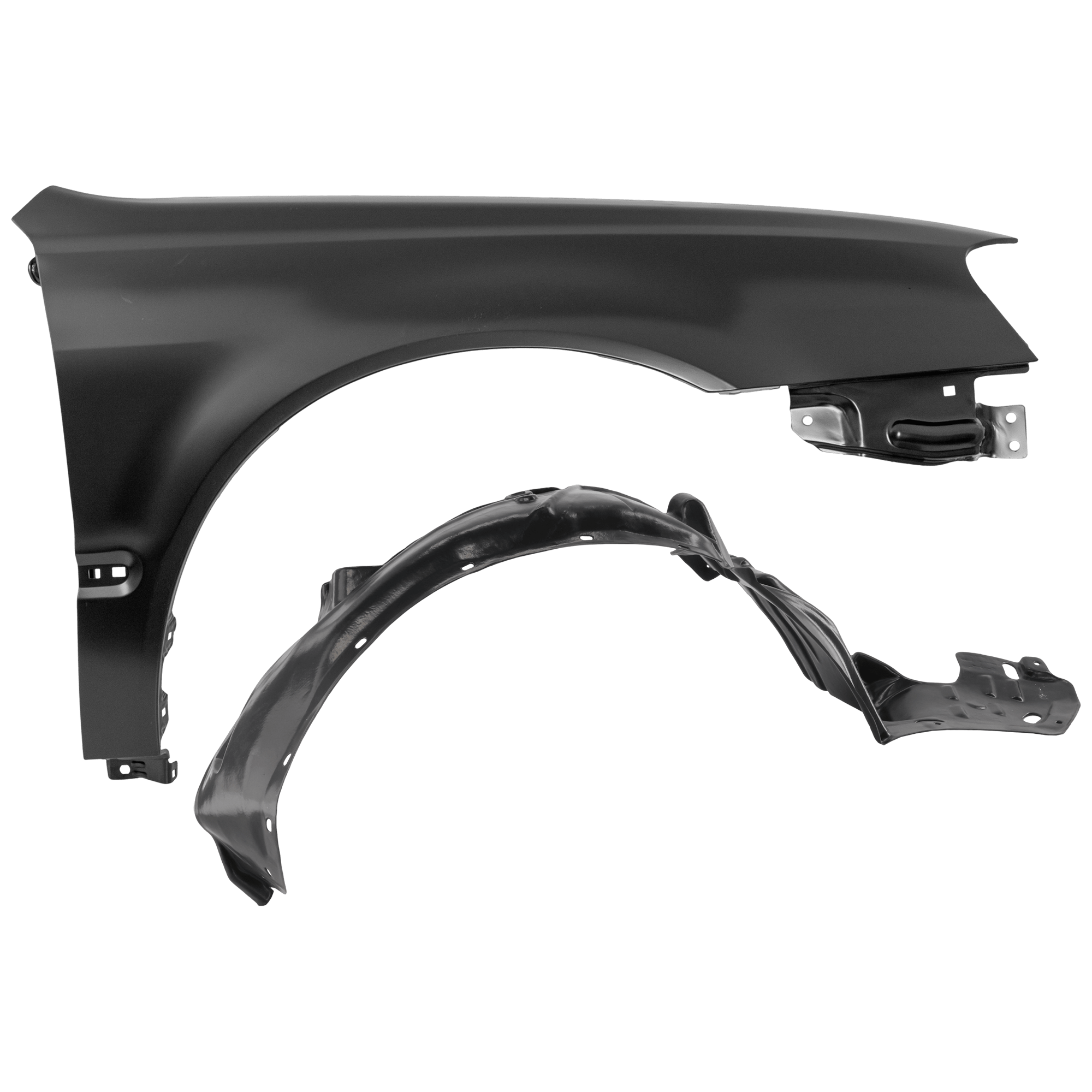 AM TL 02-03 FRONT FENDER RH 2 pc Kit Primed with Fender Liner SKU KIT 060626-42 Partslink AC1241115 AC1249119 OEM 60211S0KA91ZZ 74101S0KA01
