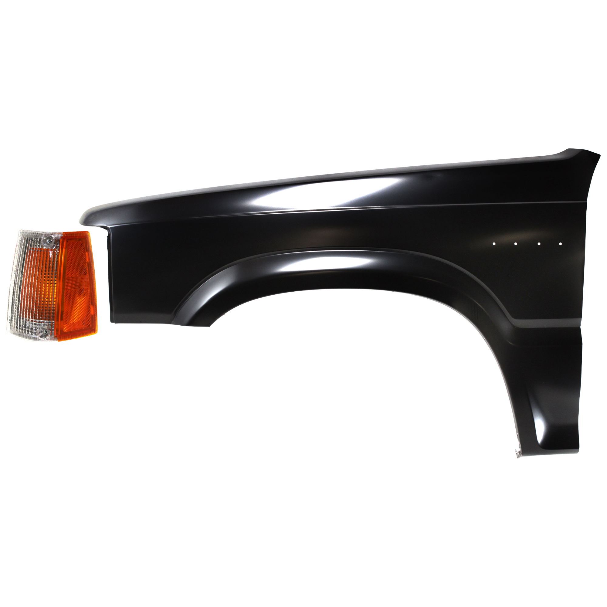 AM B2000-86-87 B2200-87-93 FRONT FENDER LH 2 pc Kit Primed RWD w o Antenna Hole with Corner Light SKU KIT 060626-43 Partslink MA1240115 MA2550101 OEM UB4052211E UB3951100A
