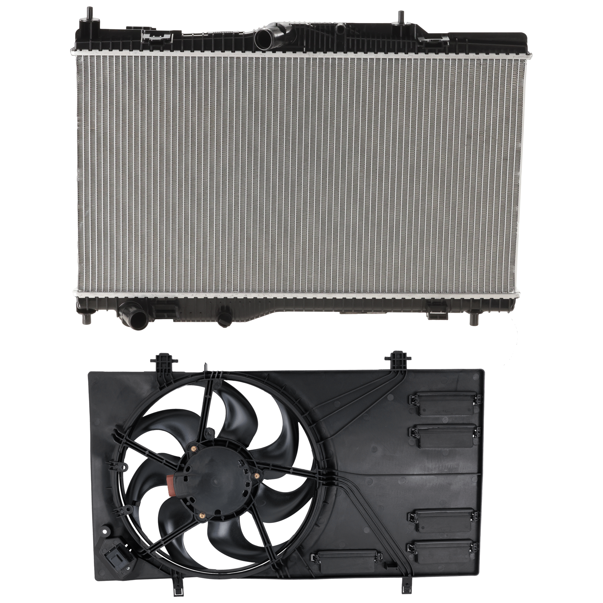 AM ECOSPORT 18-22 RADIATOR 2 pc Kit 2.0L Eng. with Radiator Fan SKU KIT 060626-45 Partslink FO3010366 FO3115227 OEM GN1Z8005H GN1Z8005D GN1Z8C607B