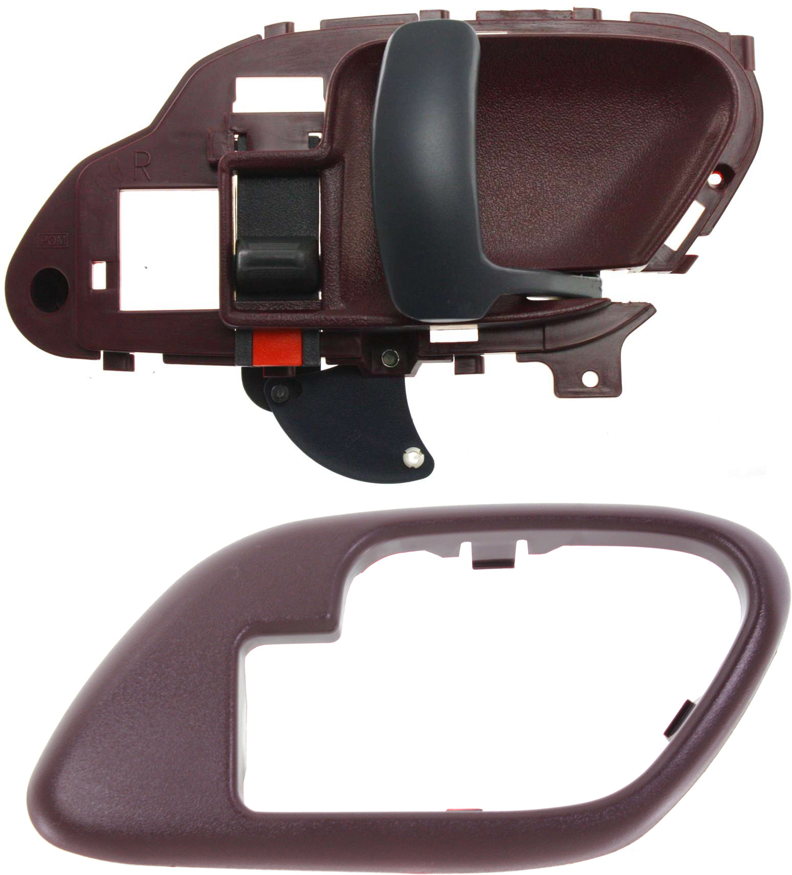AM TAHOE 00-00 REAR INTERIOR DOOR HANDLE RH Red Plastic 2 pc Kit with Door Handle Trim SKU KIT 060717-01 Partslink GM1353103 OEM 15708050-15708086