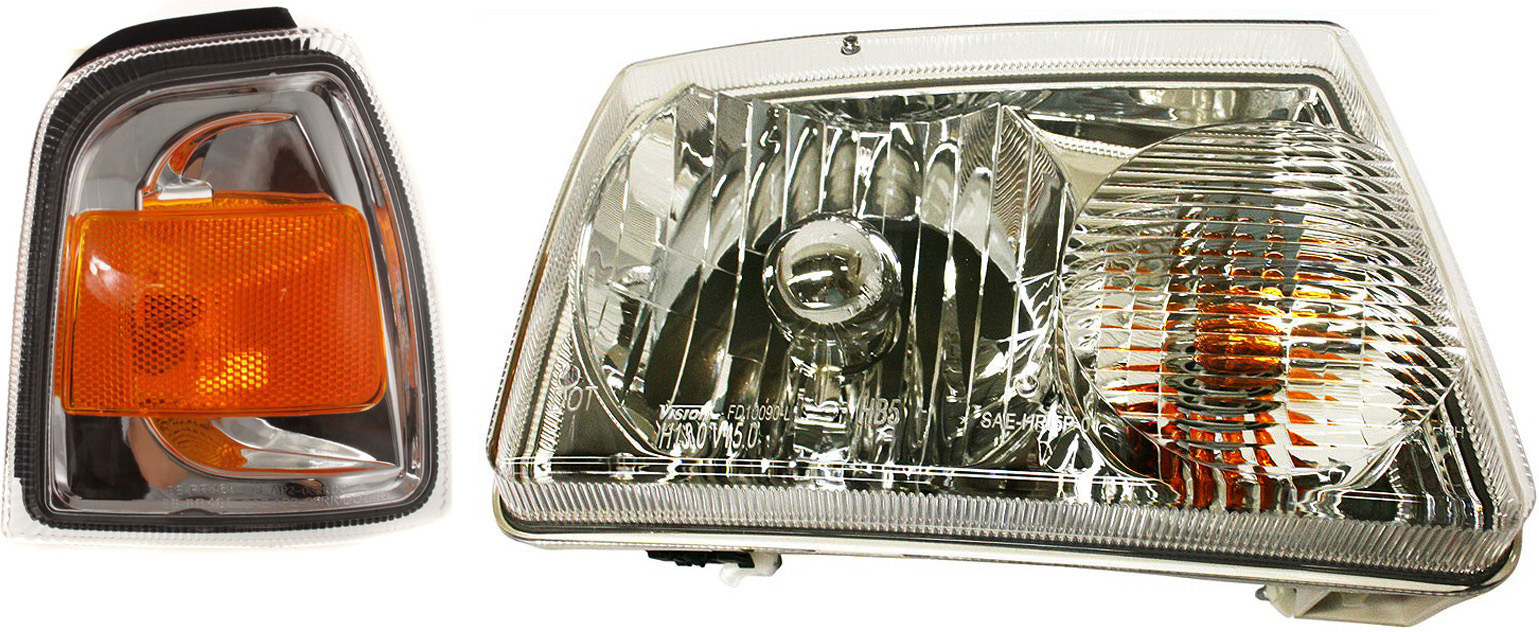 AM RANGER 06-11 HEAD LAMP RH Assembly Halogen 2 pc Kit with Corner Light SKU KIT 060717-14 Partslink FO2503173 FO2531171 OEM 6L5Z13008AA 6L5Z15A201AA