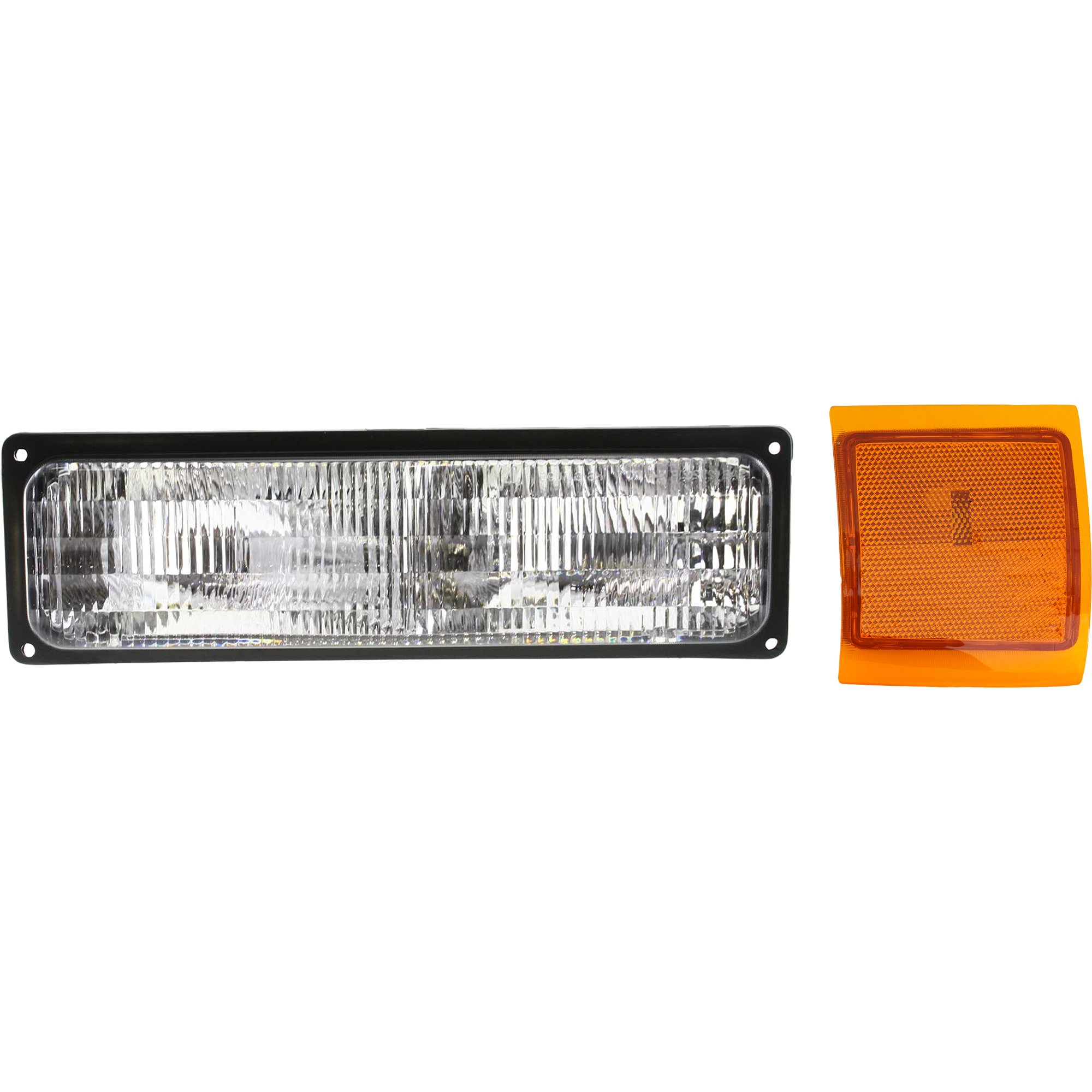 AM C K FULL SIZE P U 94-00 SIGNAL LAMP RH 2 pc kit Lens and Housing w Composite Head Lamps w Side Marker SKU KIT 060724-09 Partslink GM2521128 GM2551144 OEM 5976838-5977738