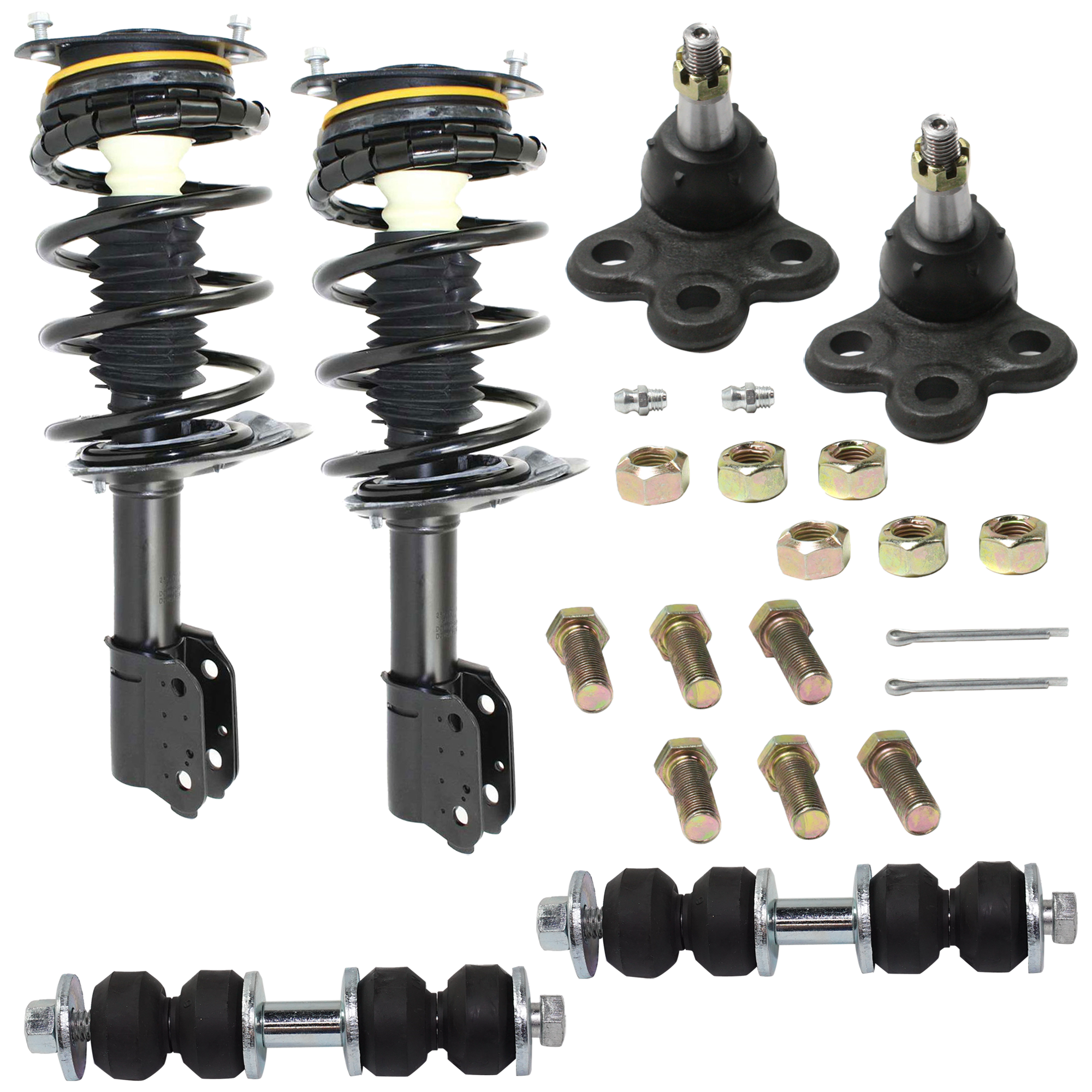 AM CENTURY 97-05 REGAL 97-04 GRAND PRIX 97-03 FRONT SUSPENSION KIT 6 pc kit with Ball Joint Shock Absorber and Strut Assembly and Sway Bar Link SKU KIT 060724-24 OEM 104257-282021-2601506-2601545