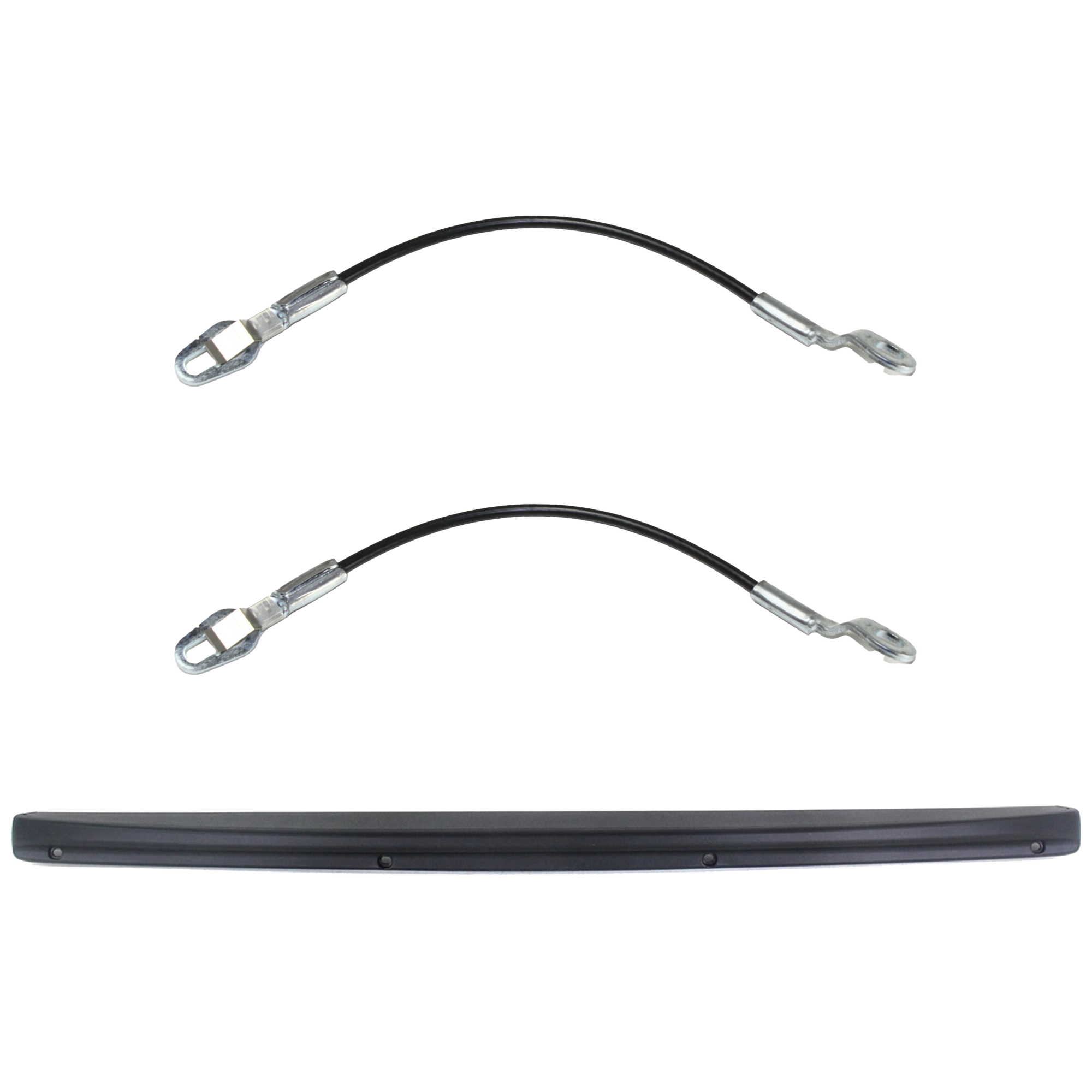 AM SILVERADO SIERRA 99-06 TAILGATE MOLDING Matte Black Spoiler Fleetside LS LT SLE SLT Models Includes 2007 Classic 3 pc Kit with Tailgate Cable SKU KIT 060724-25 Partslink GM1909101 GM1921102 GM1920102 OEM 15932247-88980509-88980510