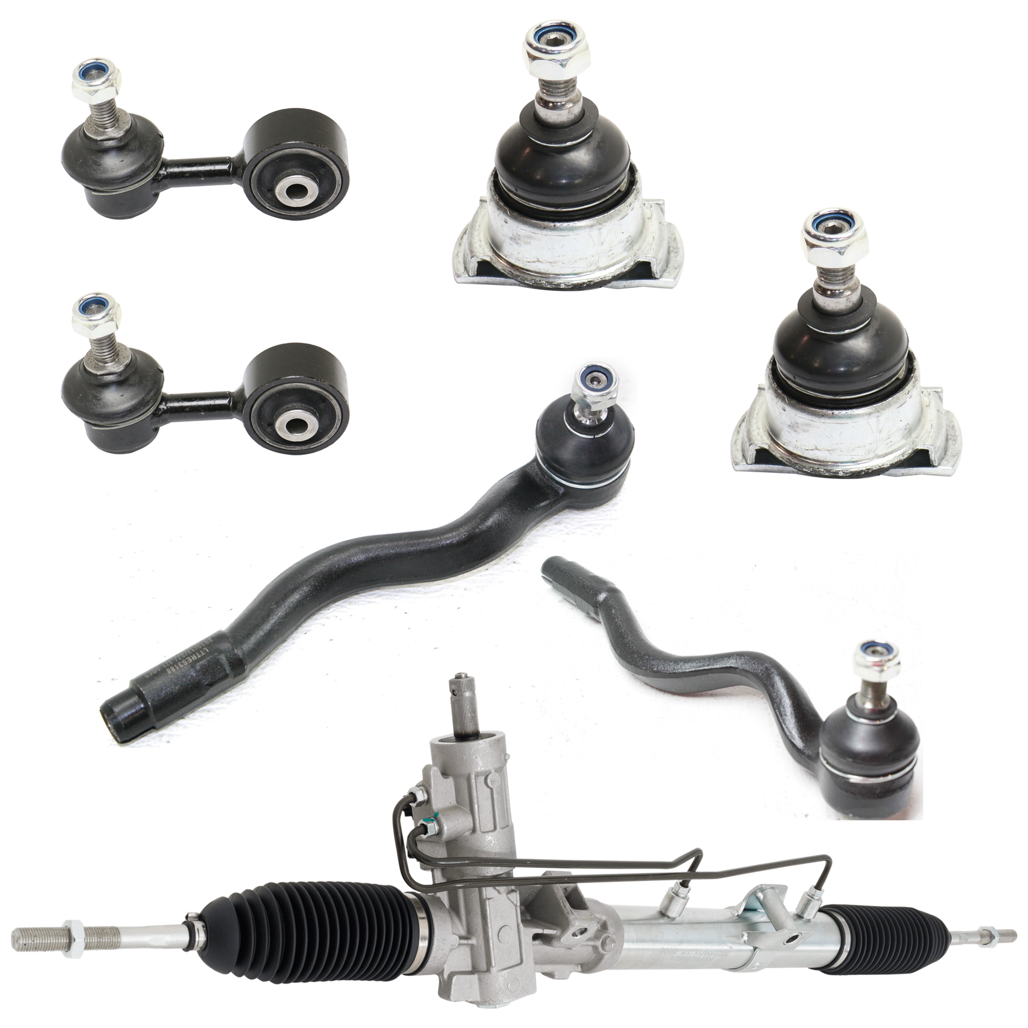 AM 3 SERIES 92-99 FRONT SUSPENSION KIT RH AND LH 7 pc kit with Ball Joint Steering Rack Sway Bar Link and Tie Rod End SKU KIT 060724-43 OEM 204-003-260-146-650-000-000-000-000