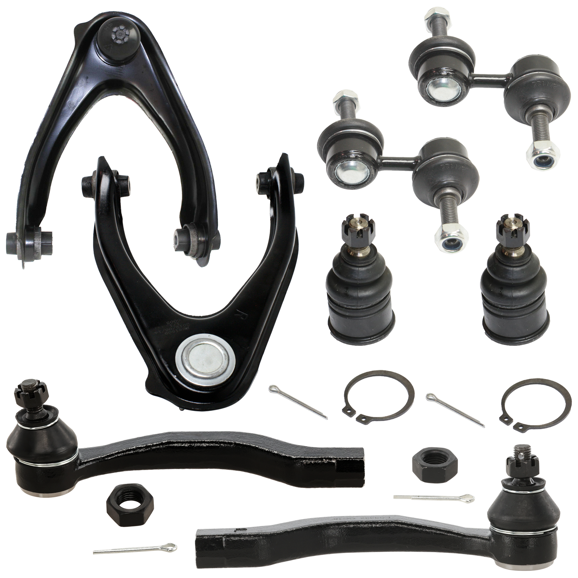 AM CR V 97-01 FRONT SUSPENSION KIT RH AND LH 8 pc kit with Ball Joint Control Arm Sway Bar Link and Tie Rod End SKU KIT 060724-44 OEM 104216-254007-1014786-2601427