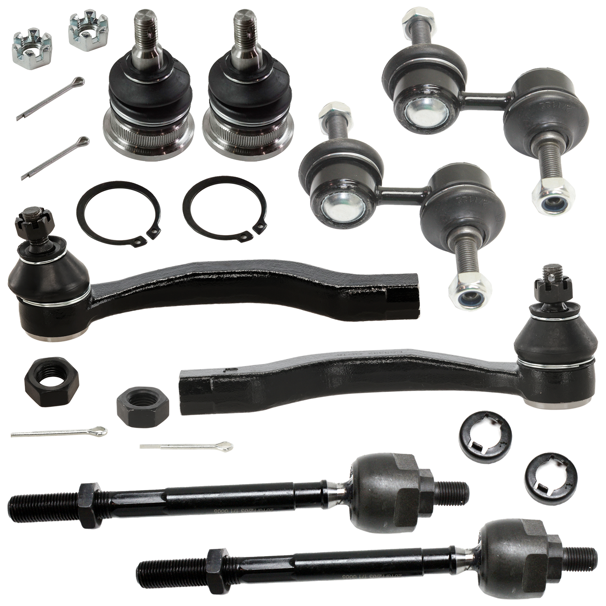 AM CR V 97-01 FRONT SUSPENSION KIT RH AND LH 8 pc Kit with Ball Joint Sway Bar Link and Tie Rod End SKU KIT 060724-46 OEM 51450S10020-51460S10020-18408